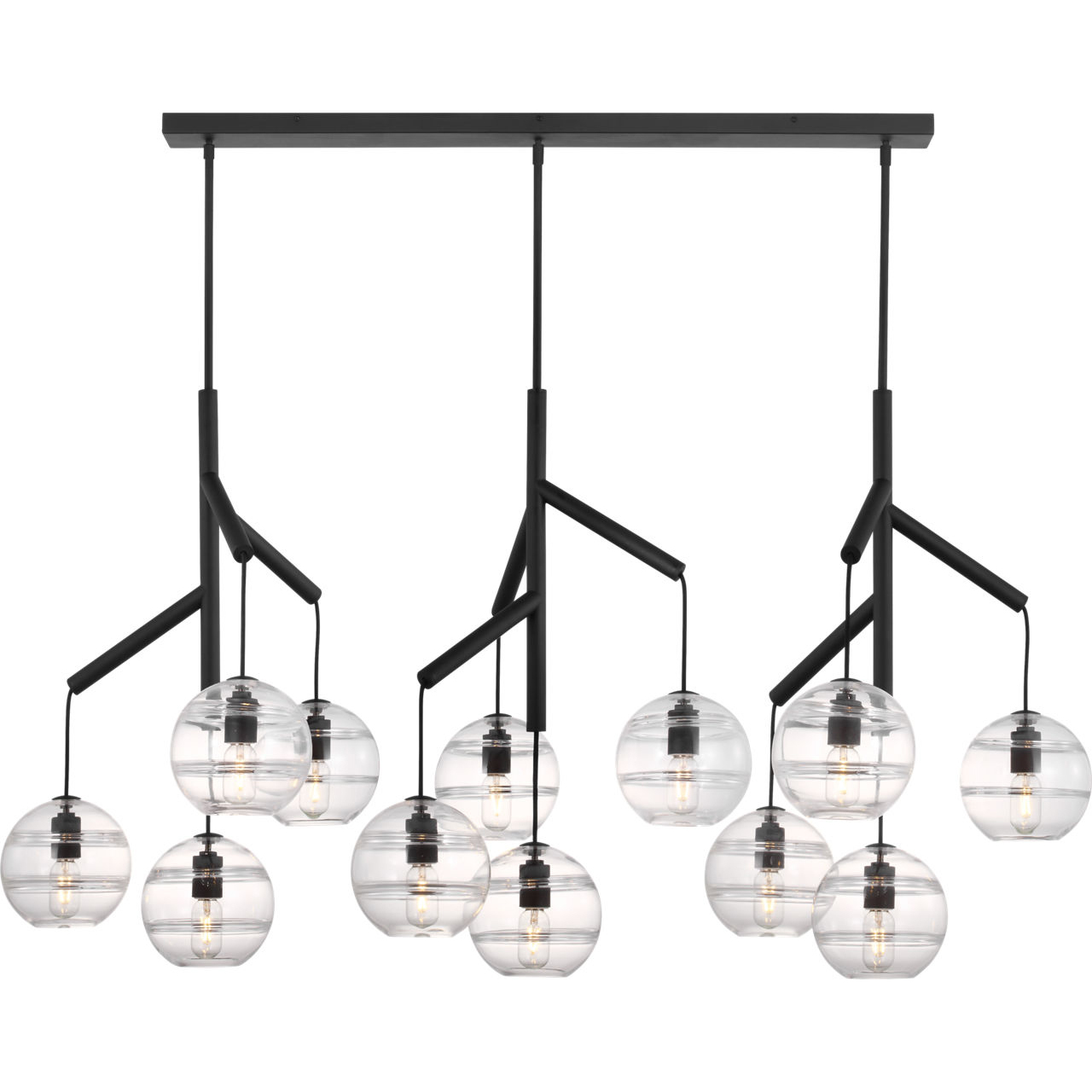 Sean Lavin Sedona LED 24.5 inch Nightshade Black Chandelier Ceiling Light in Clear Glass, LED included