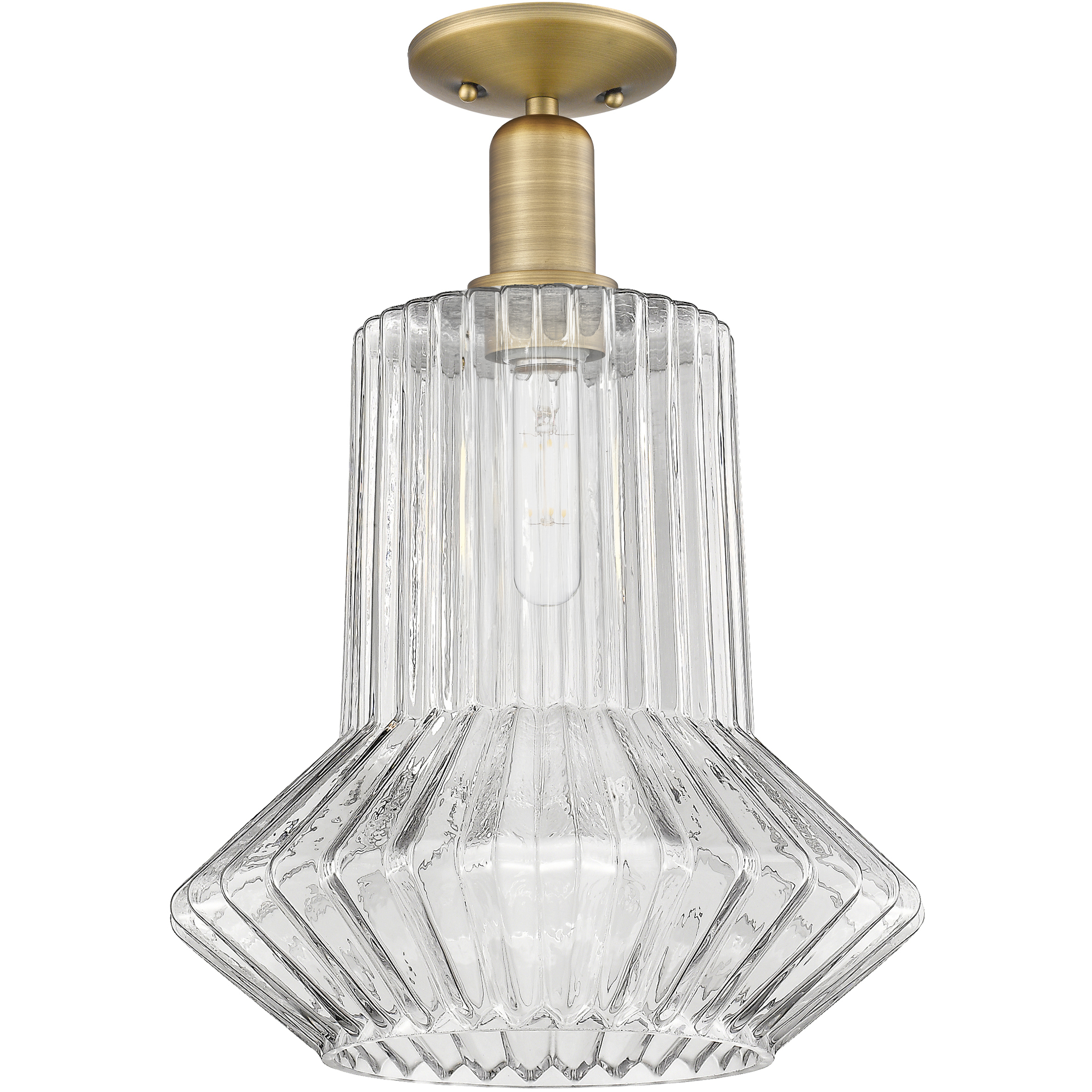 Arcadia Springwater 1 Light 12 inch Brushed Brass Semi-Flush Mount Ceiling Light