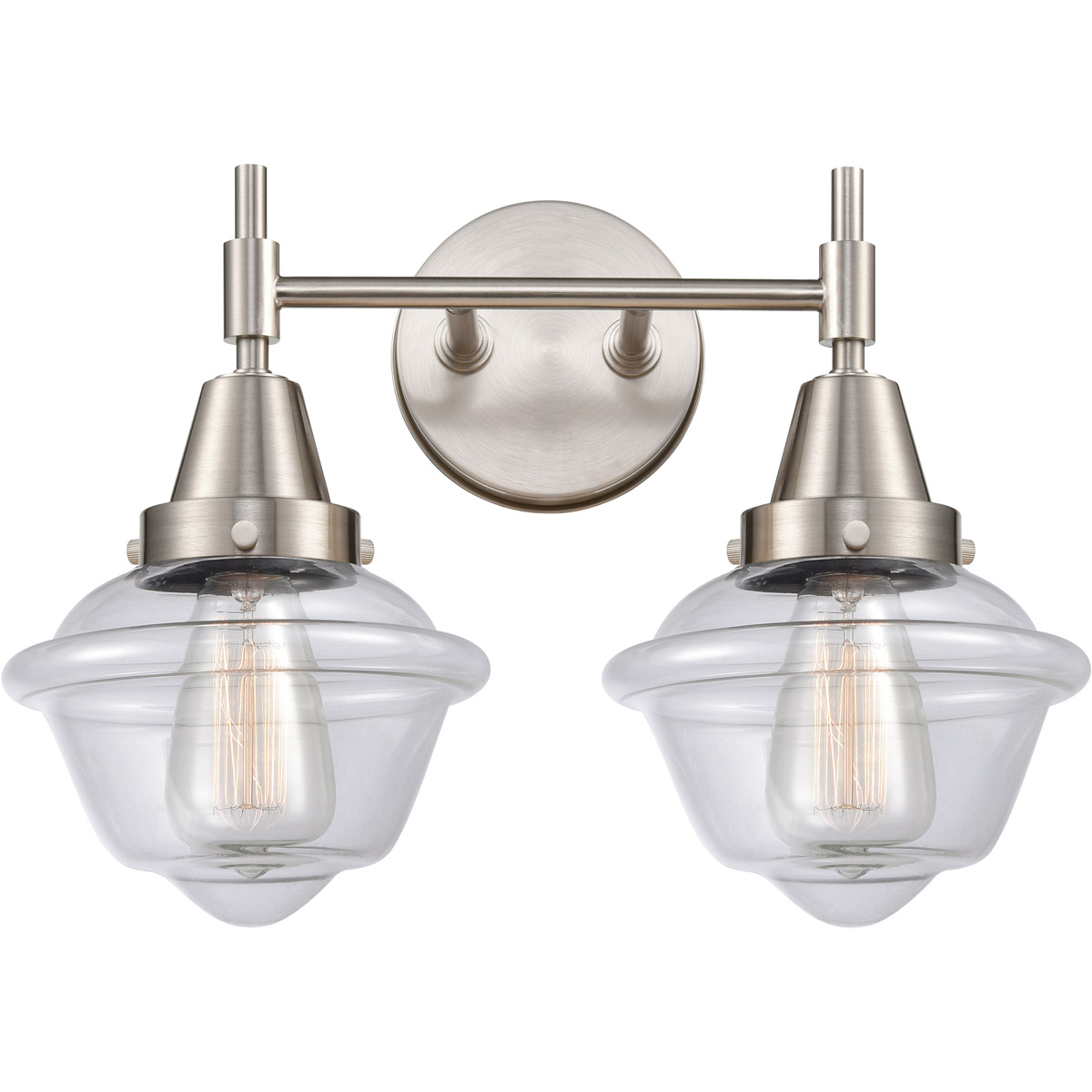 Caden 2 Light 17 inch Satin Nickel Bath Vanity Light Wall Light in Clear Glass