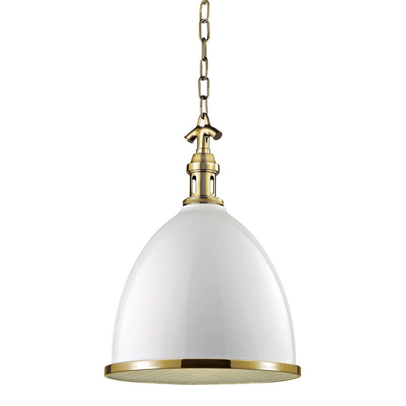 Viceroy 1 Light 12.75 inch White / Aged Brass Pendant Ceiling Light
