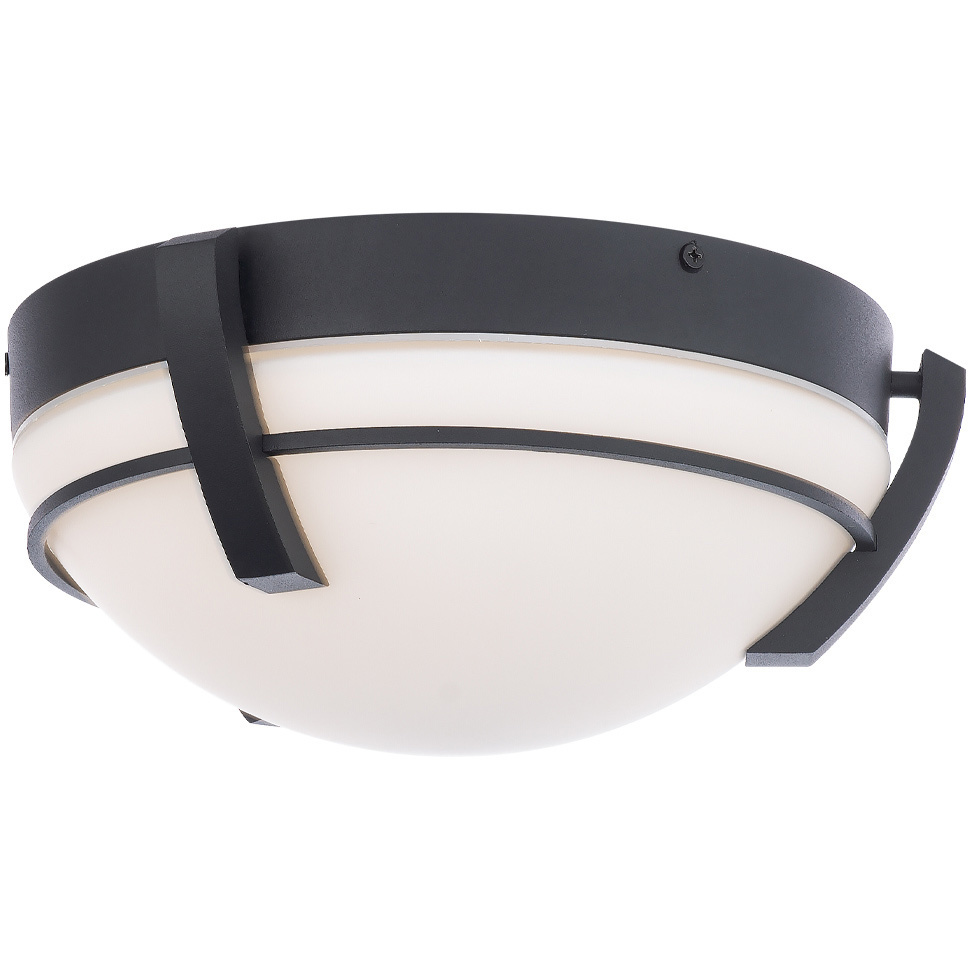 Bradbury 1 Light 16 inch Black Flush Mount Ceiling Light, dweLED