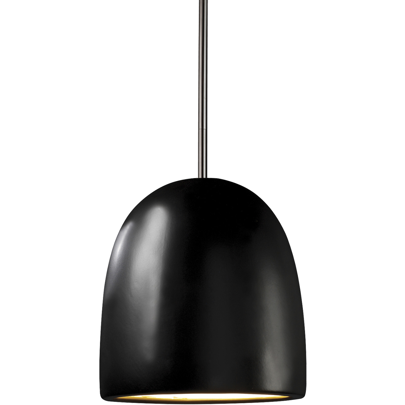 Radiance 1 Light 9 inch Carbon Matte Black Pendant Ceiling Light in Rigid Stem Kit, Brushed Nickel, Incandescent