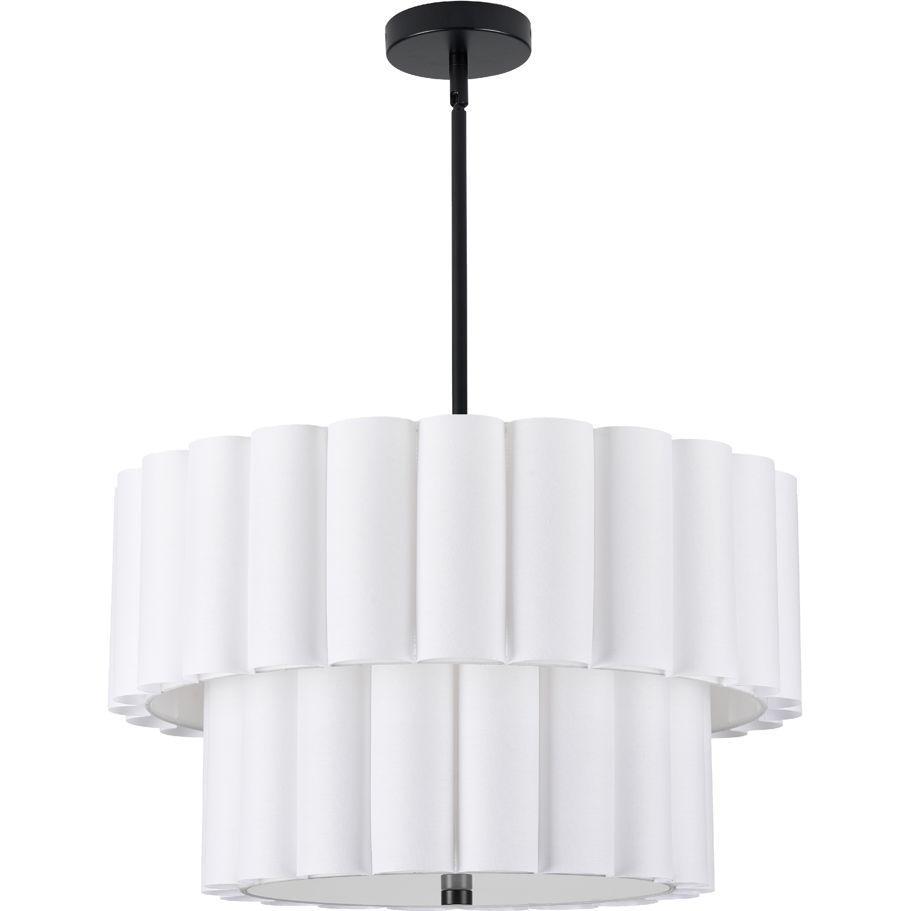 Pacifica LED 22 inch Matte Black Pendant Ceiling Light in White, Tiered