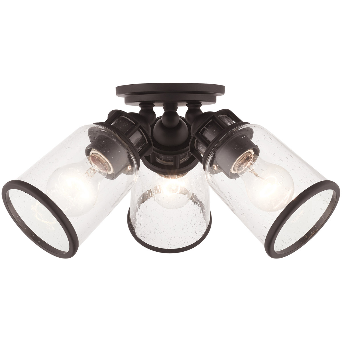 Lawrenceville 3 Light 16.38 inch Bronze Semi-Flush Ceiling Light