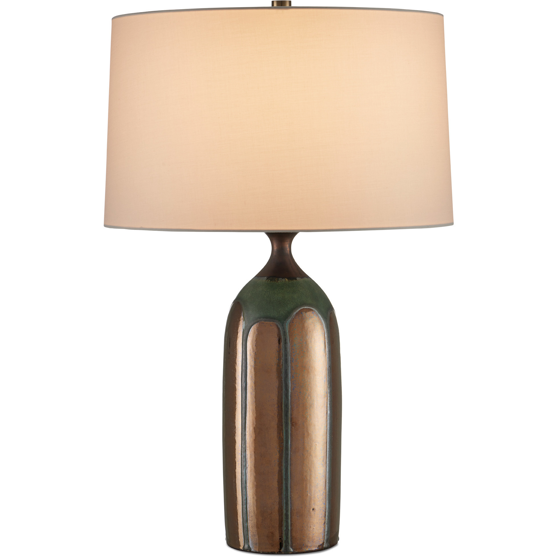 Cuprum 26 inch 150 watt Dark Green and Copper Table Lamp Portable Light