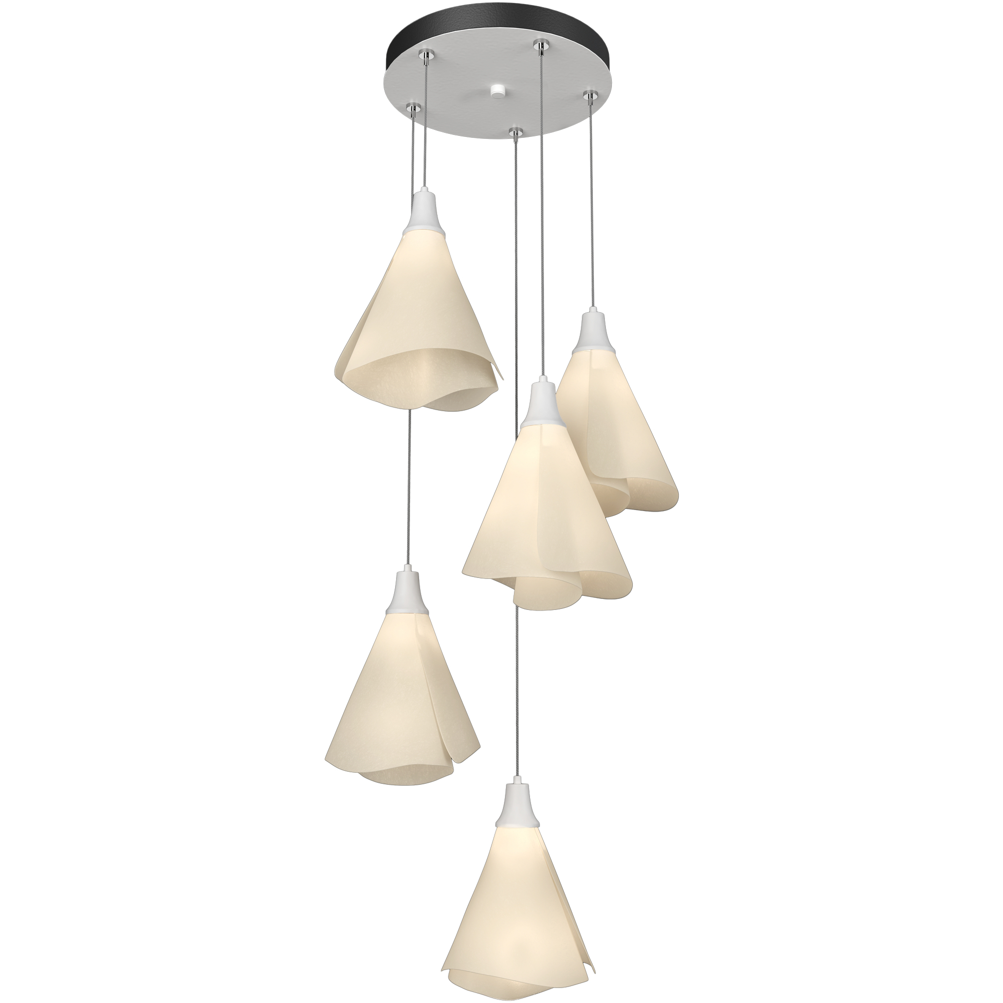 Mobius 5 Light 17.3 inch White Pendant Ceiling Light, Long