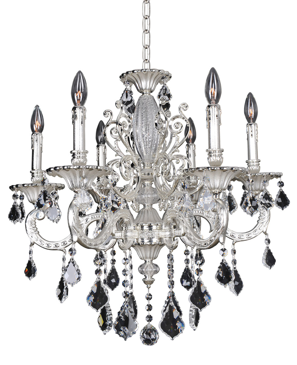 Cassella 6 Light 25 inch Two-Tone Silver Chandelier Ceiling Light