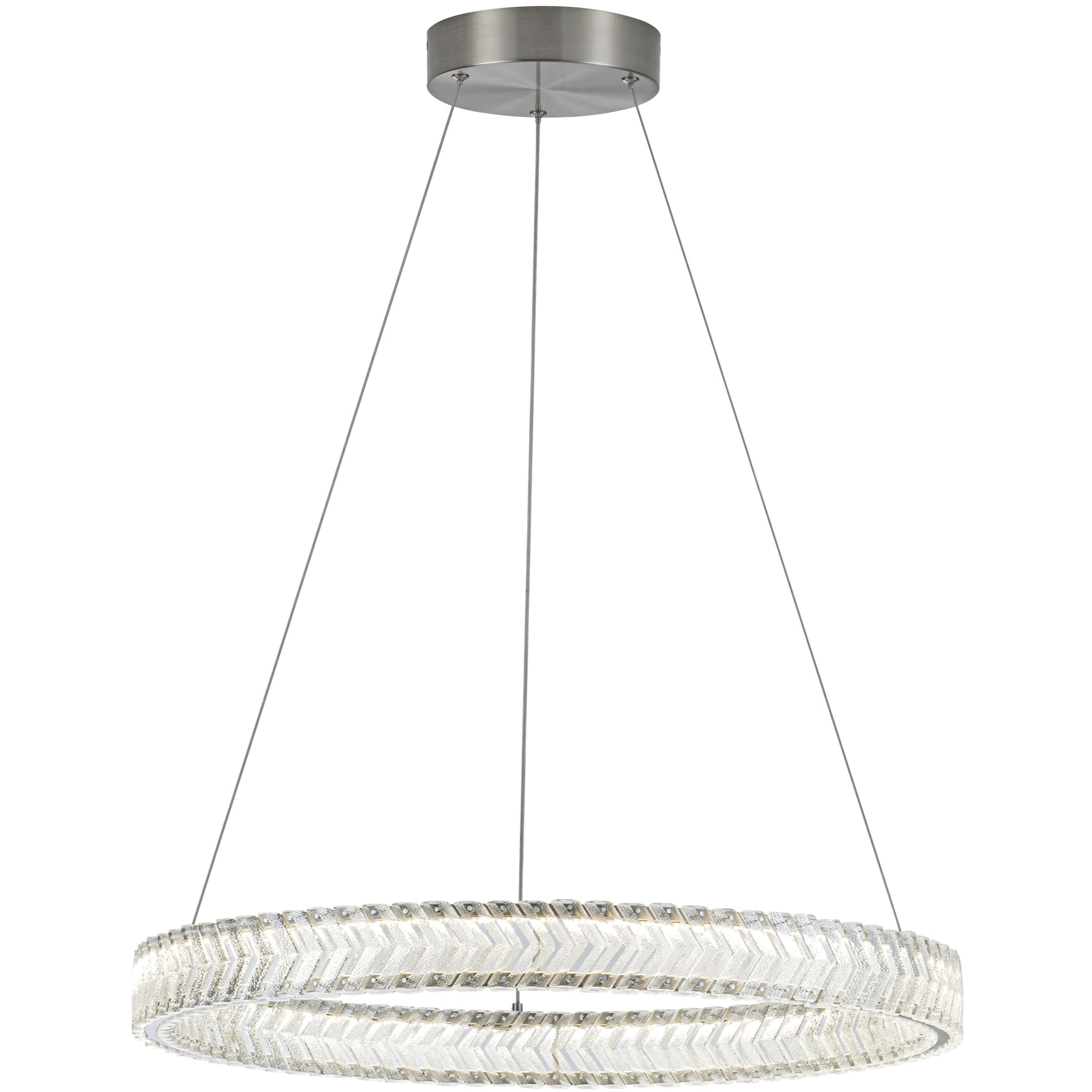 Chevron LED 23.62 inch Brushed Nickel Pendant Ceiling Light