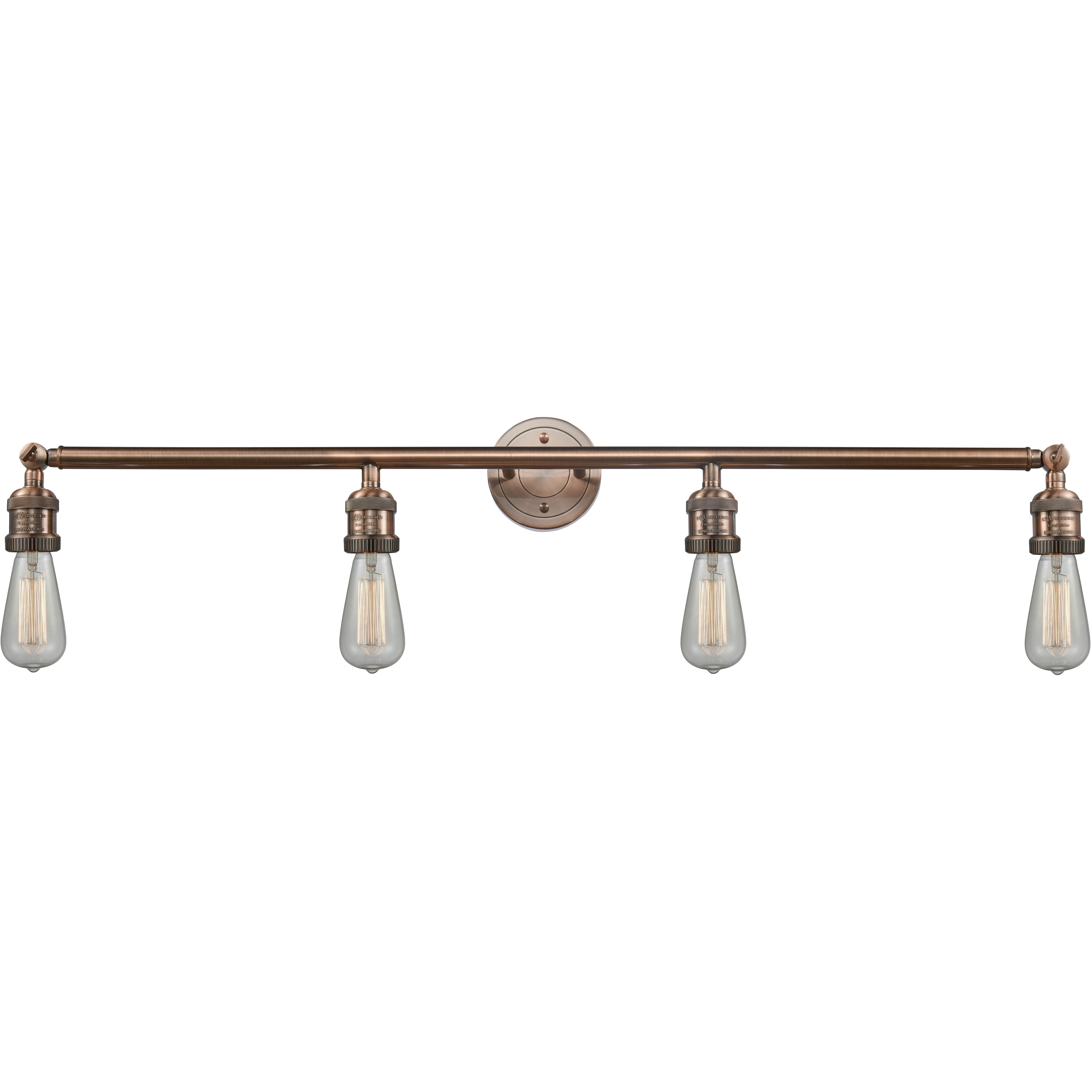 Franklin Restoration Bare Bulb 4 Light 42 inch Antique Copper Bath Vanity Light Wall Light