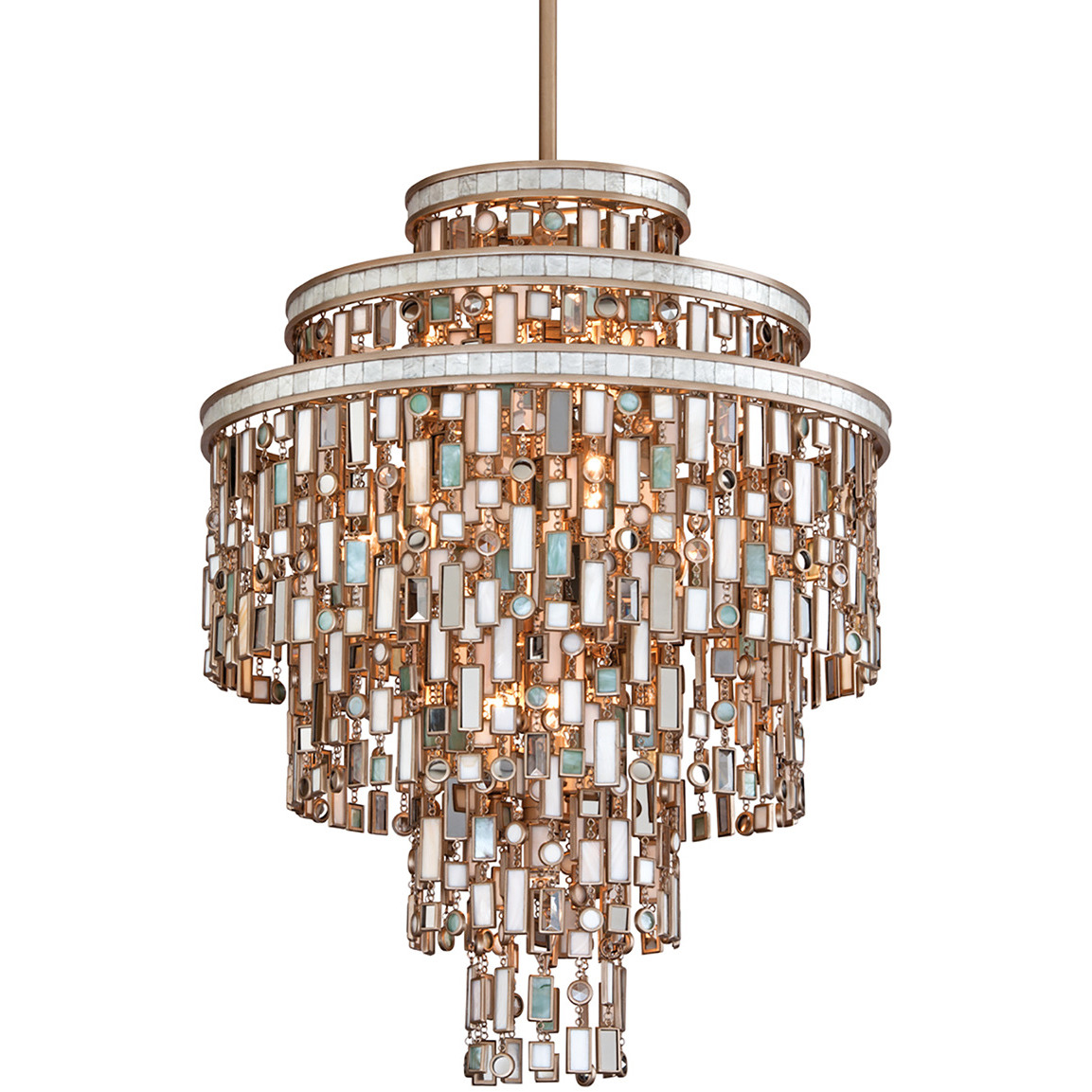 Dolcetti 13 Light 24 inch Champagne Leaf Chandelier Ceiling Light