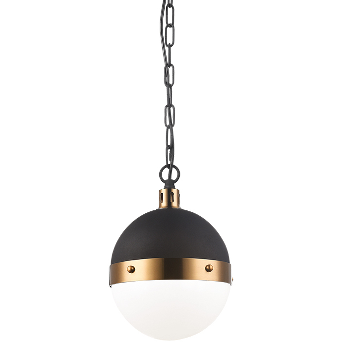 Torino 1 Light 8 inch Aged Gold Brass Pendant Ceiling Light in Aged Gold Brass and Opal Glass