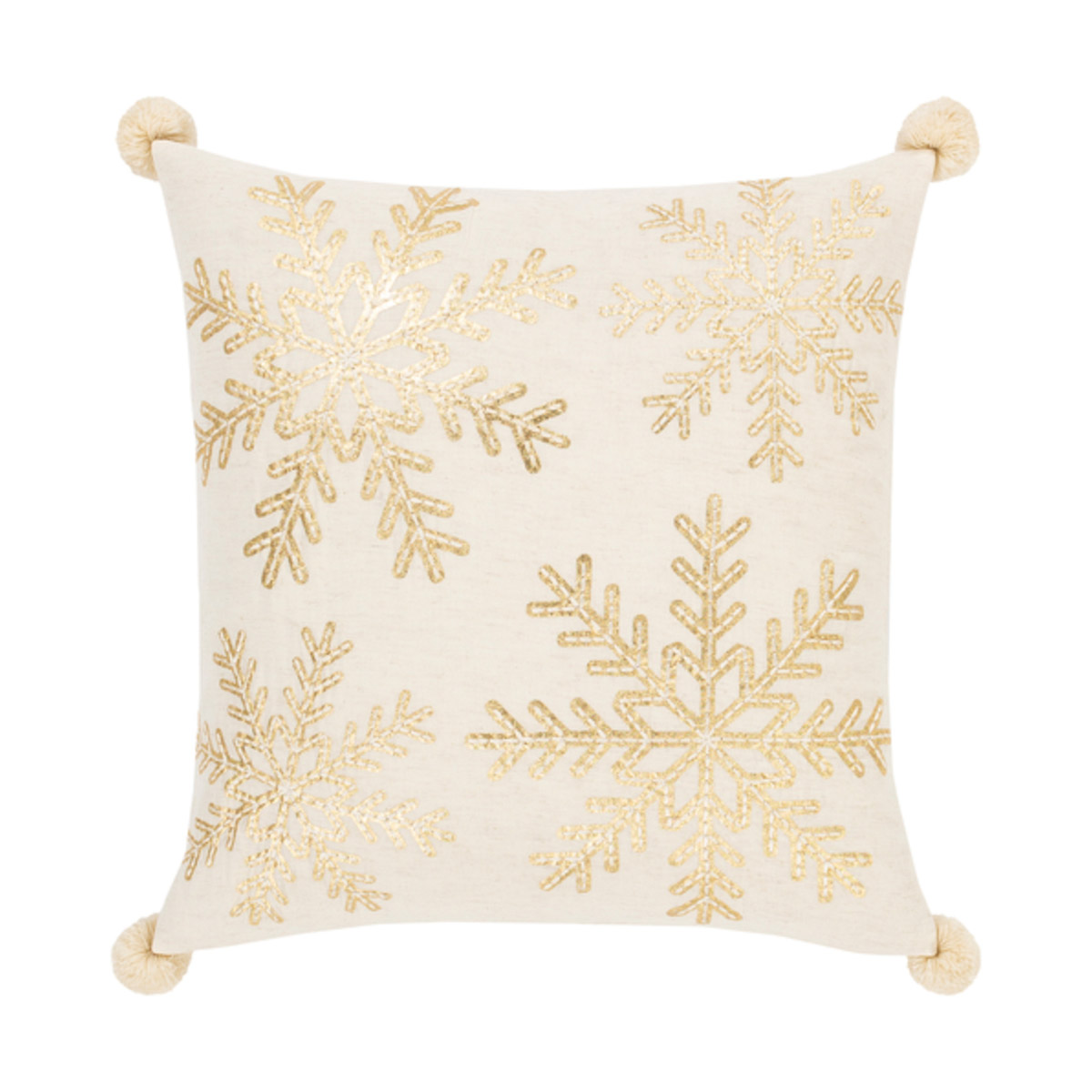 Twinkle 20 X 20 inch Beige/Metallic - Champagne/Ivory Pillow Kit, Square
