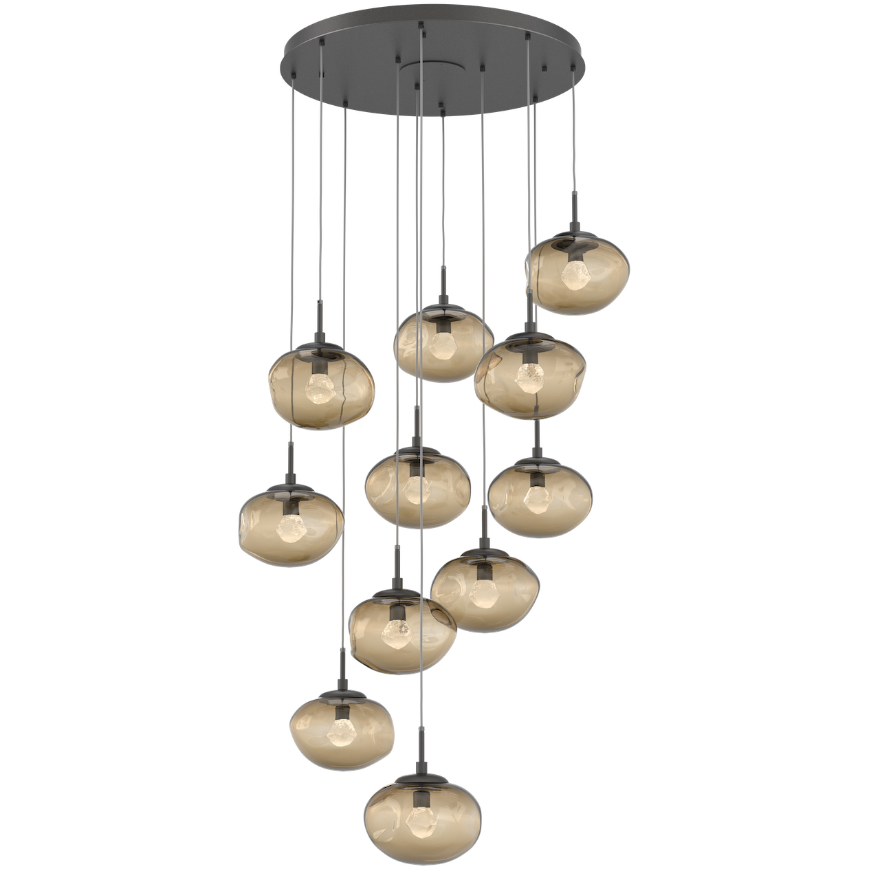 Nova LED LED Graphite Chandelier Ceiling Light, Round Multi-Port