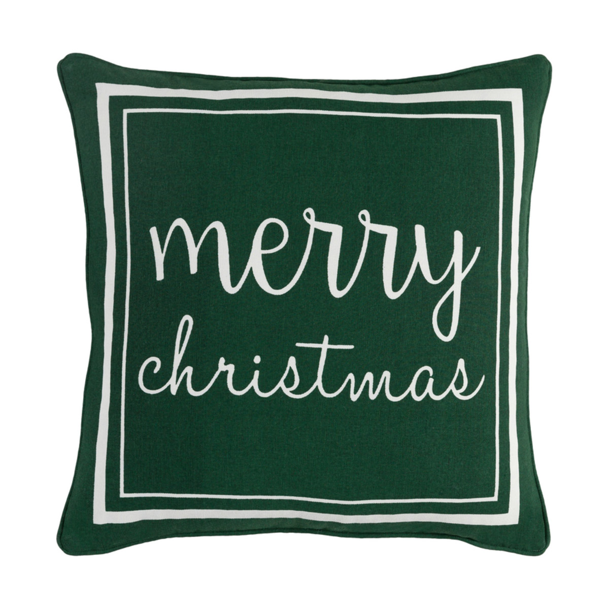 Holiday 18 X 18 inch Dark Green/Ivory Pillow Kit, Square