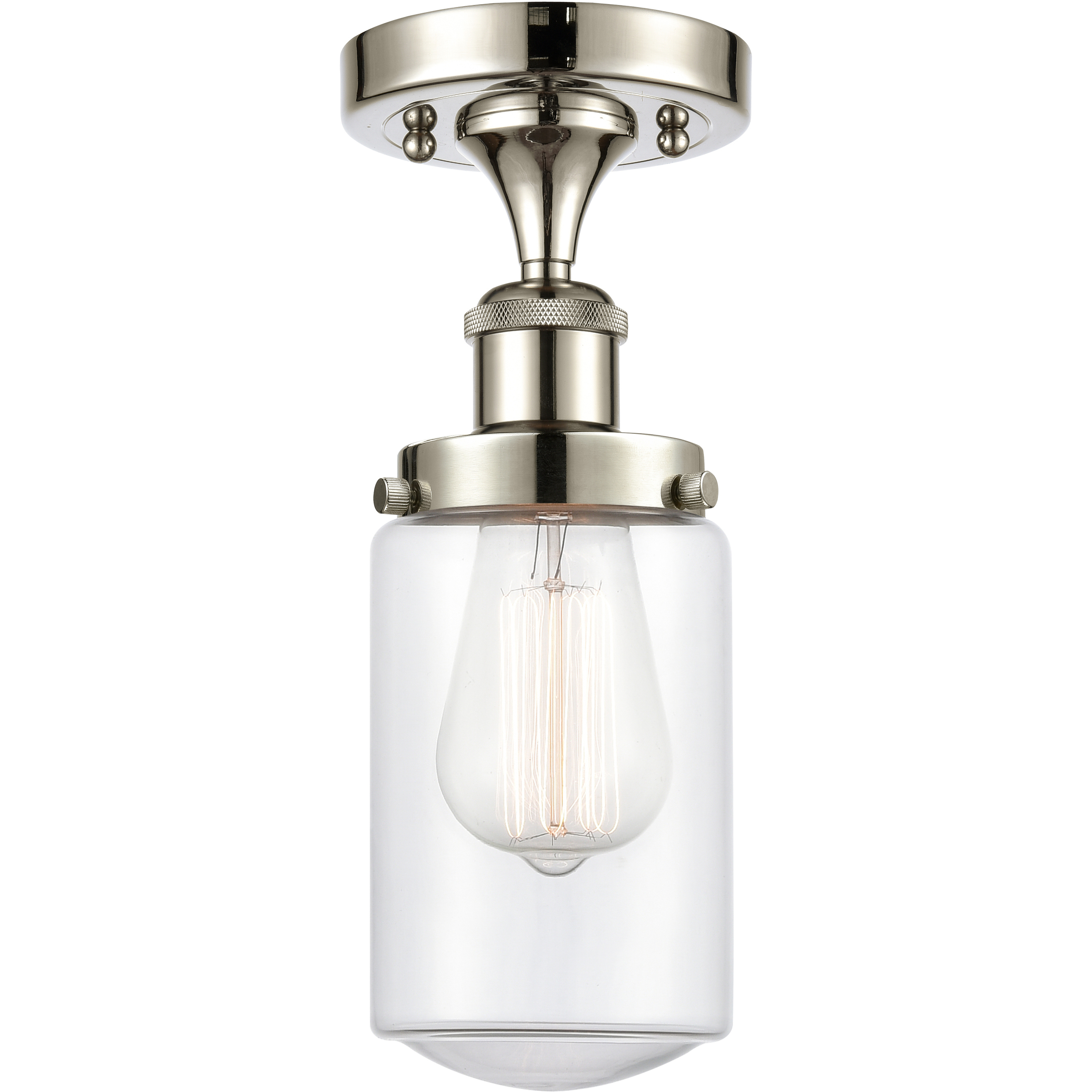 Dover 1 Light 6.5 inch Polished Nickel Semi-Flush Mount Ceiling Light