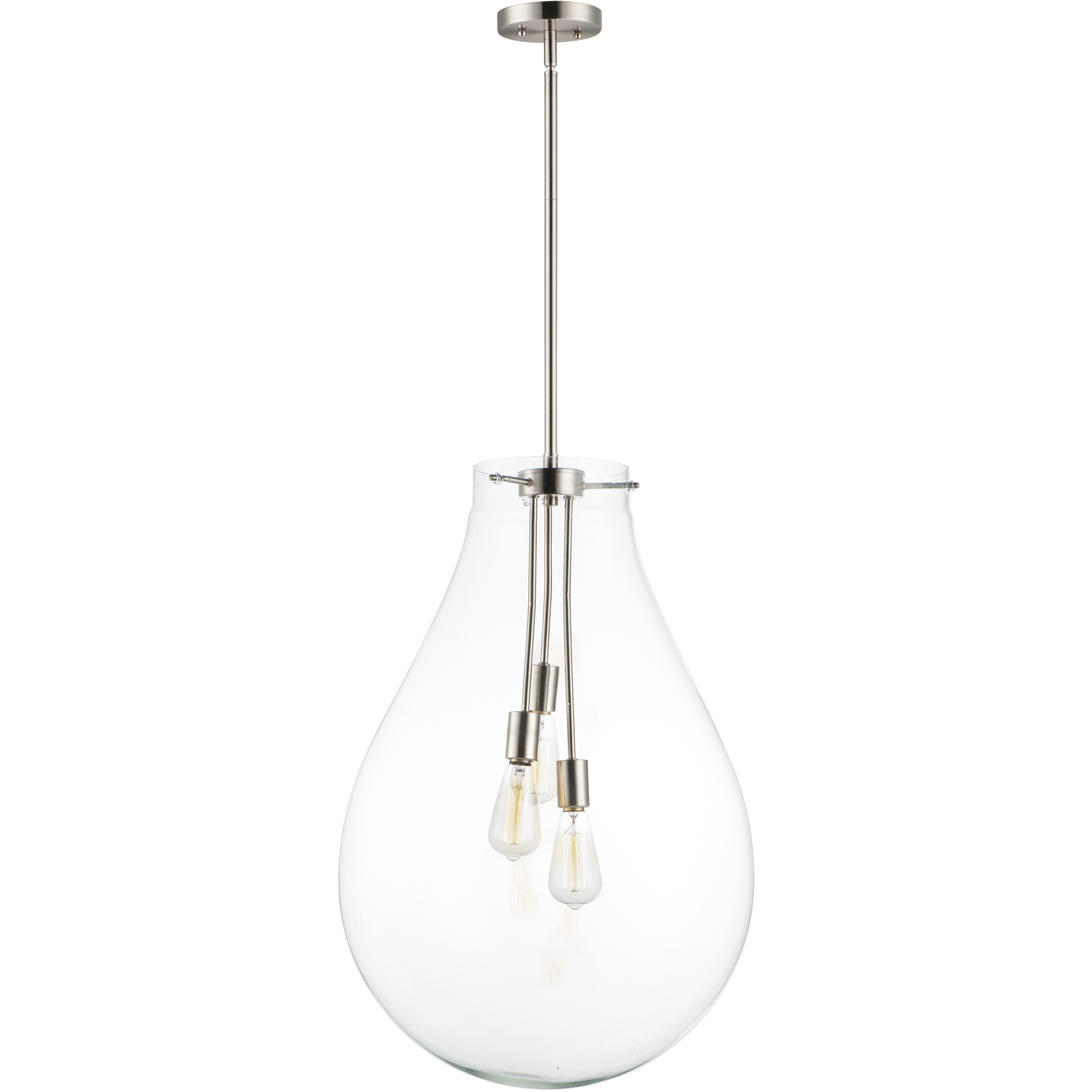 Gourd 3 Light 19.75 inch Satin Nickel Multi-Light Pendant Ceiling Light