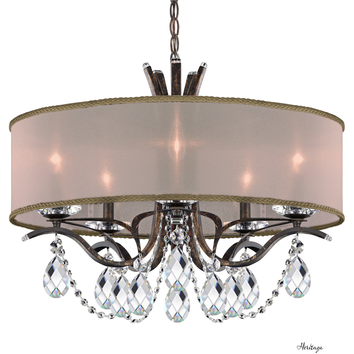 Vesca 5 Light 24 inch Heirloom Bronze Chandelier Ceiling Light in Gold