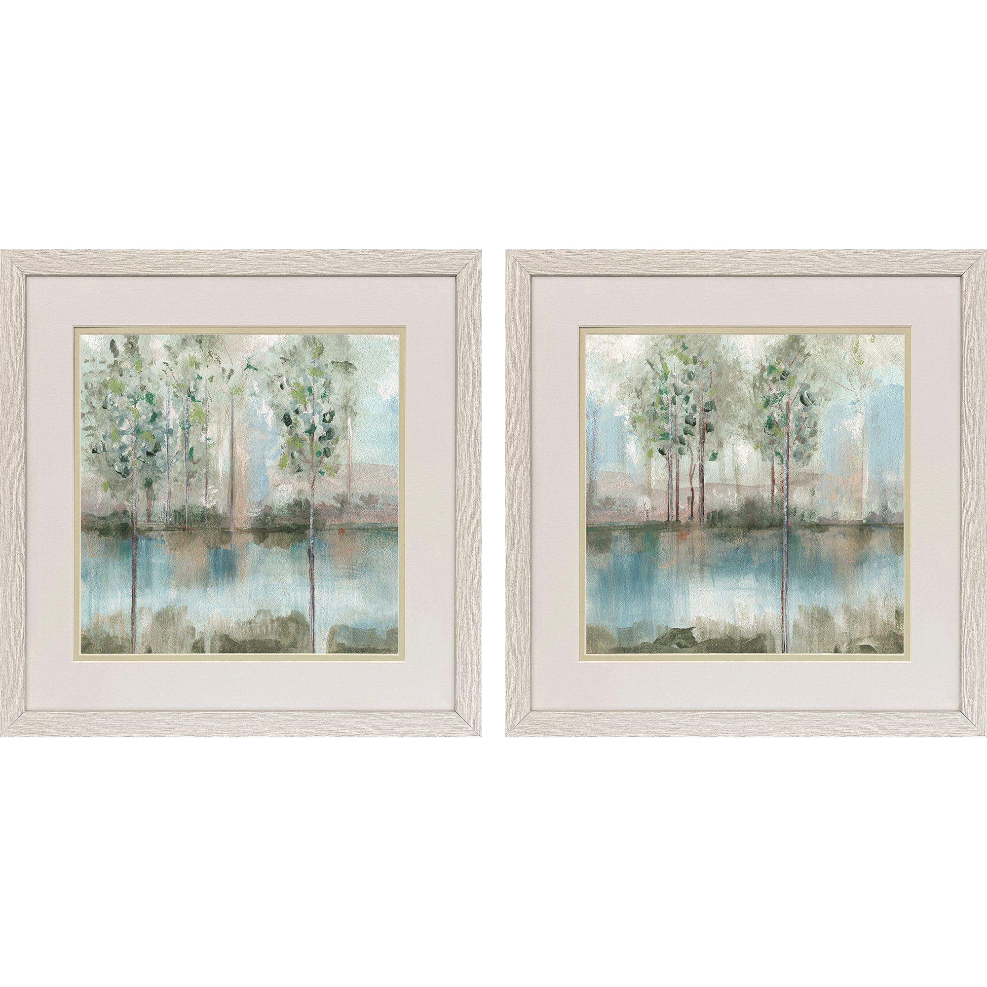 Spring Air Blue and White and Green and Teal Framed Art, Propac