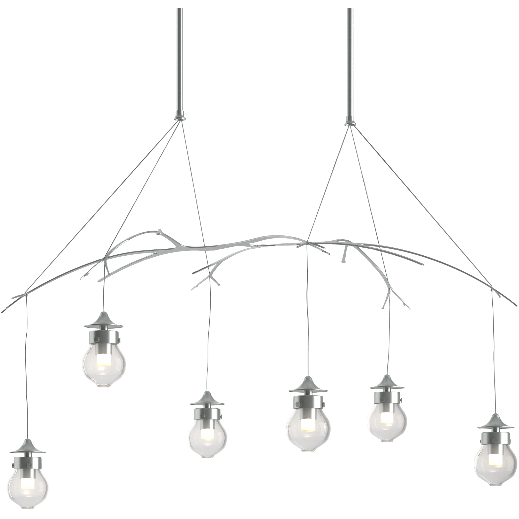 Kiwi 6 Light 36.8 inch Vintage Platinum Pendant Ceiling Light, Standard