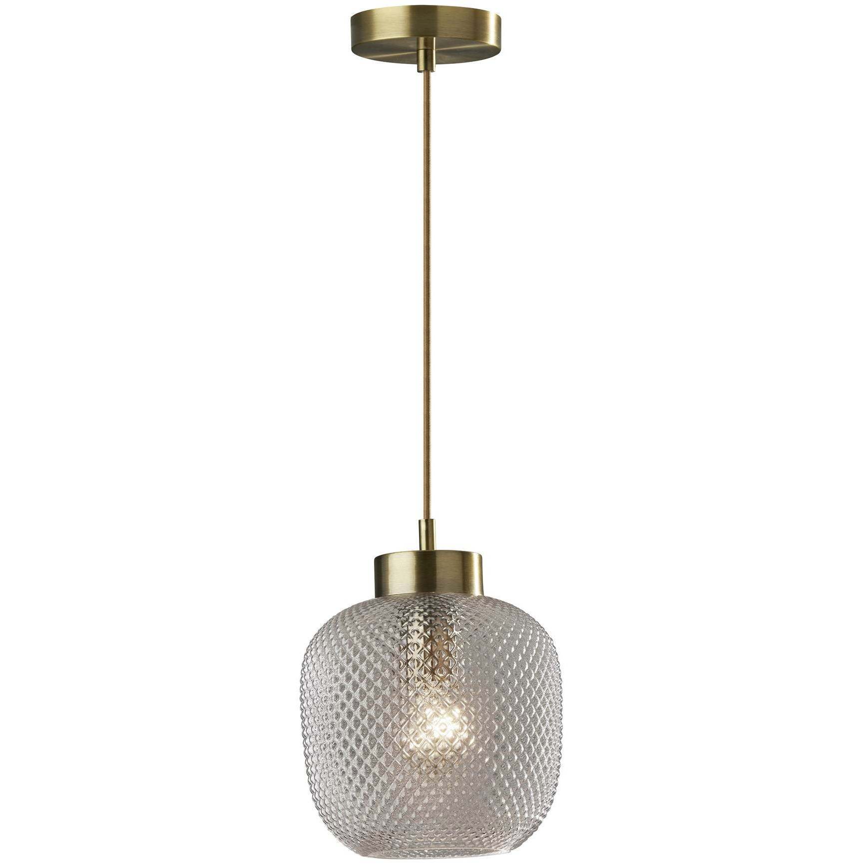 Natasha 8.5 inch Antique Brass Pendant Ceiling Light