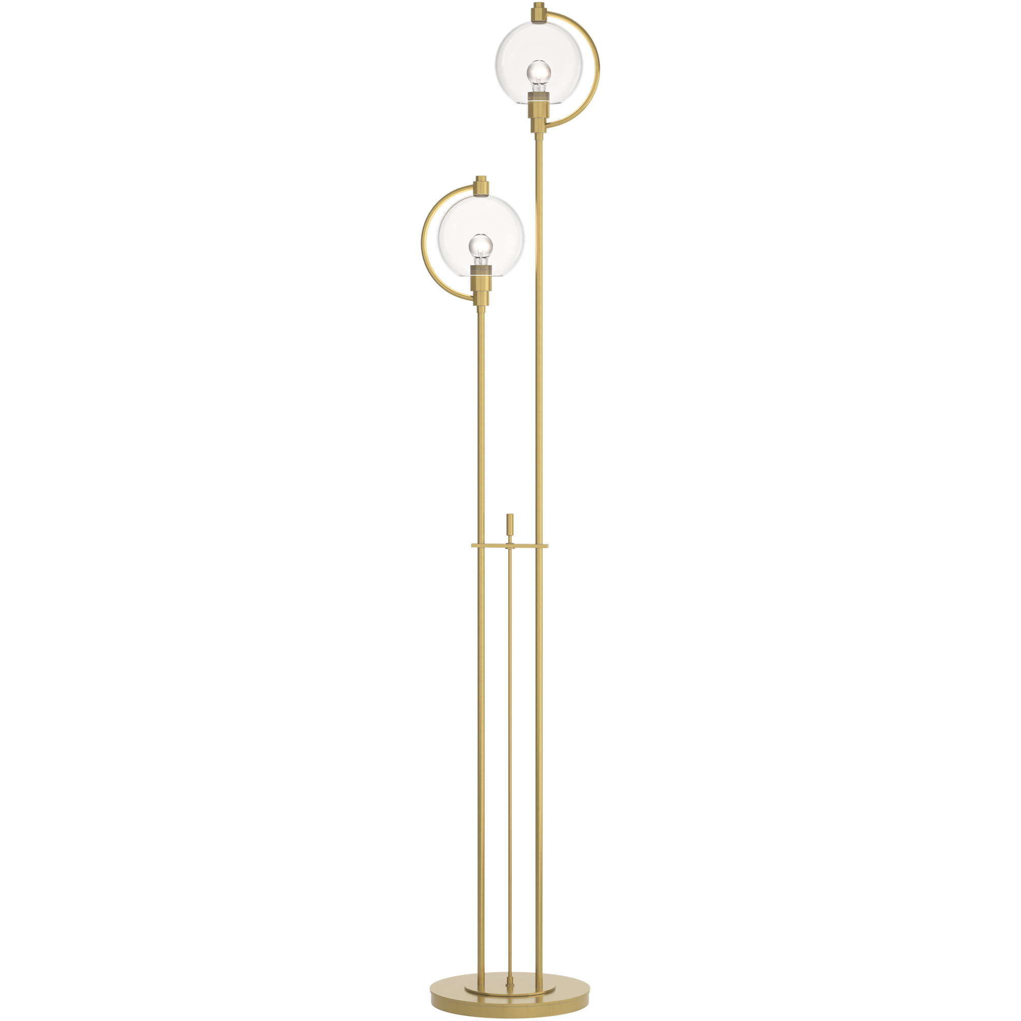 Pluto 68.1 inch 60 watt Modern Brass Floor Lamp Portable Light in Clear