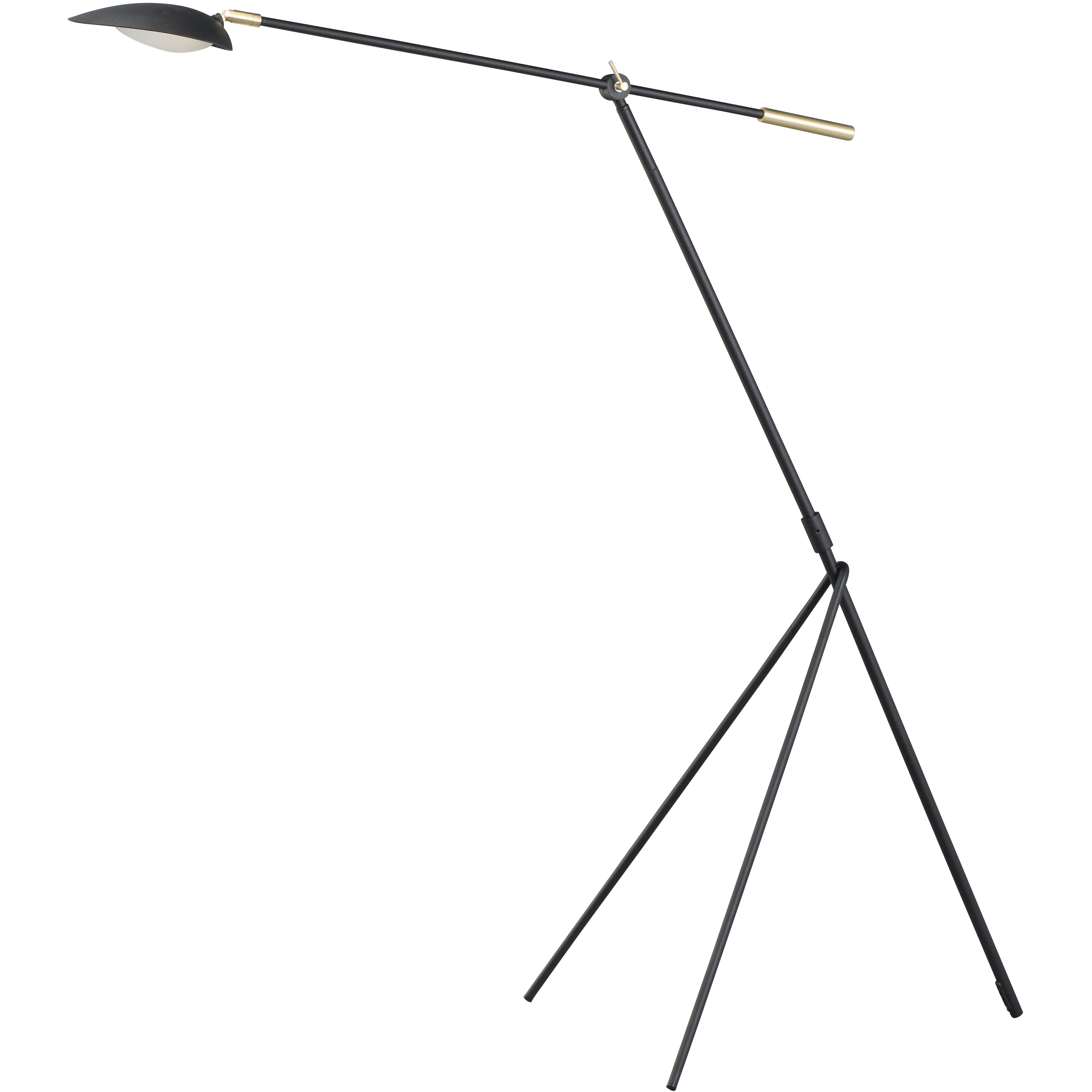 Scan 60.5 inch 6.5 watt Black and Satin Brass Floor Lamp Portable Light