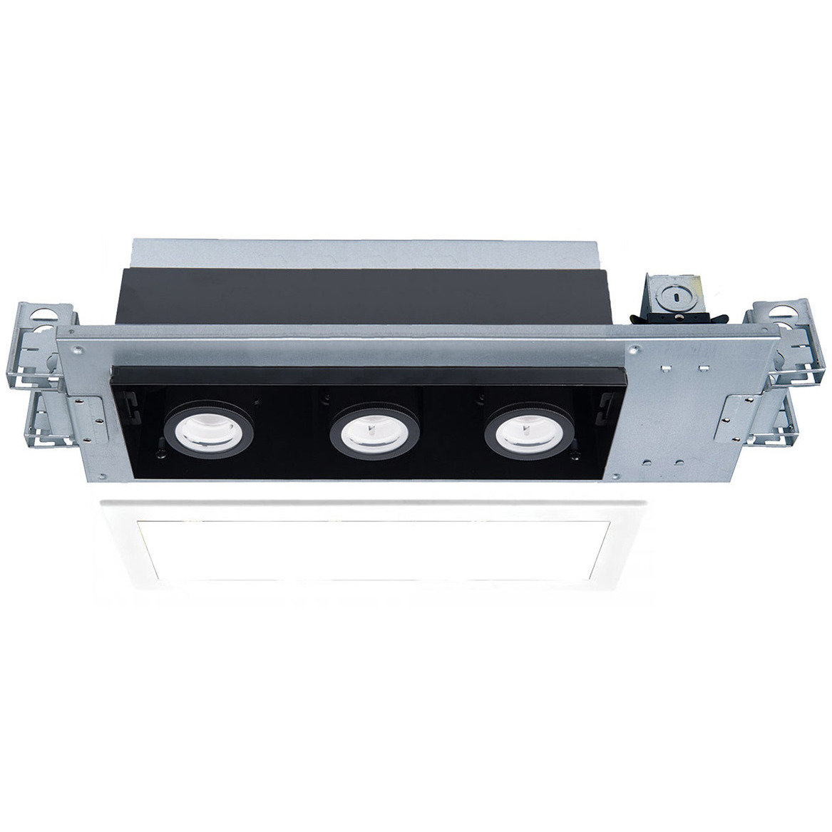 Silo Multiples LED White Black Multiple Recessed Trim in 4000K, White/Black