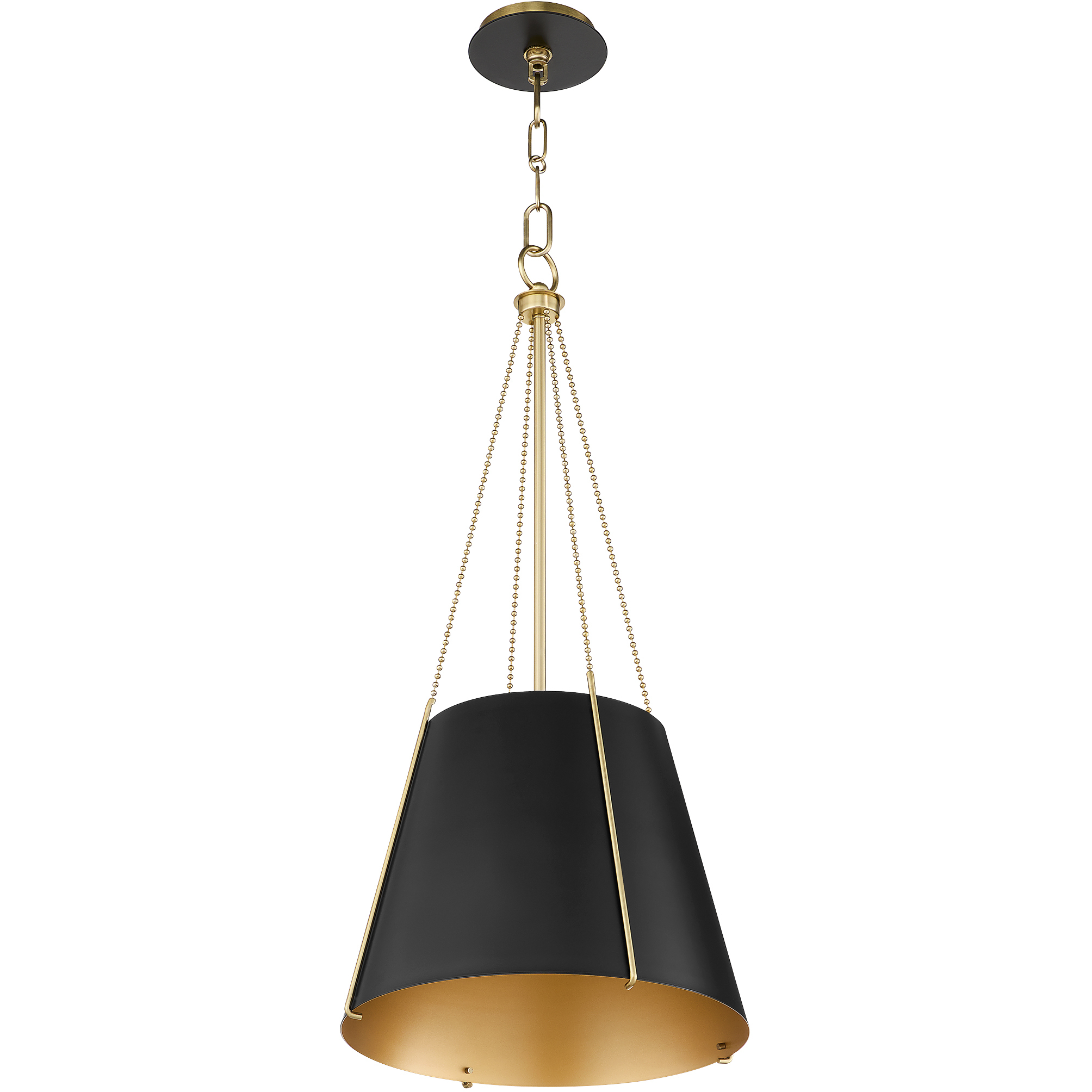 Denise 1 Light 15 inch Matte Black and Aged Brass Pendant Ceiling Light