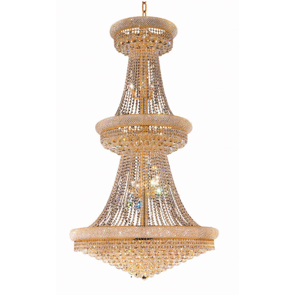 Primo 38 Light 42 inch Gold Foyer Ceiling Light in Royal Cut