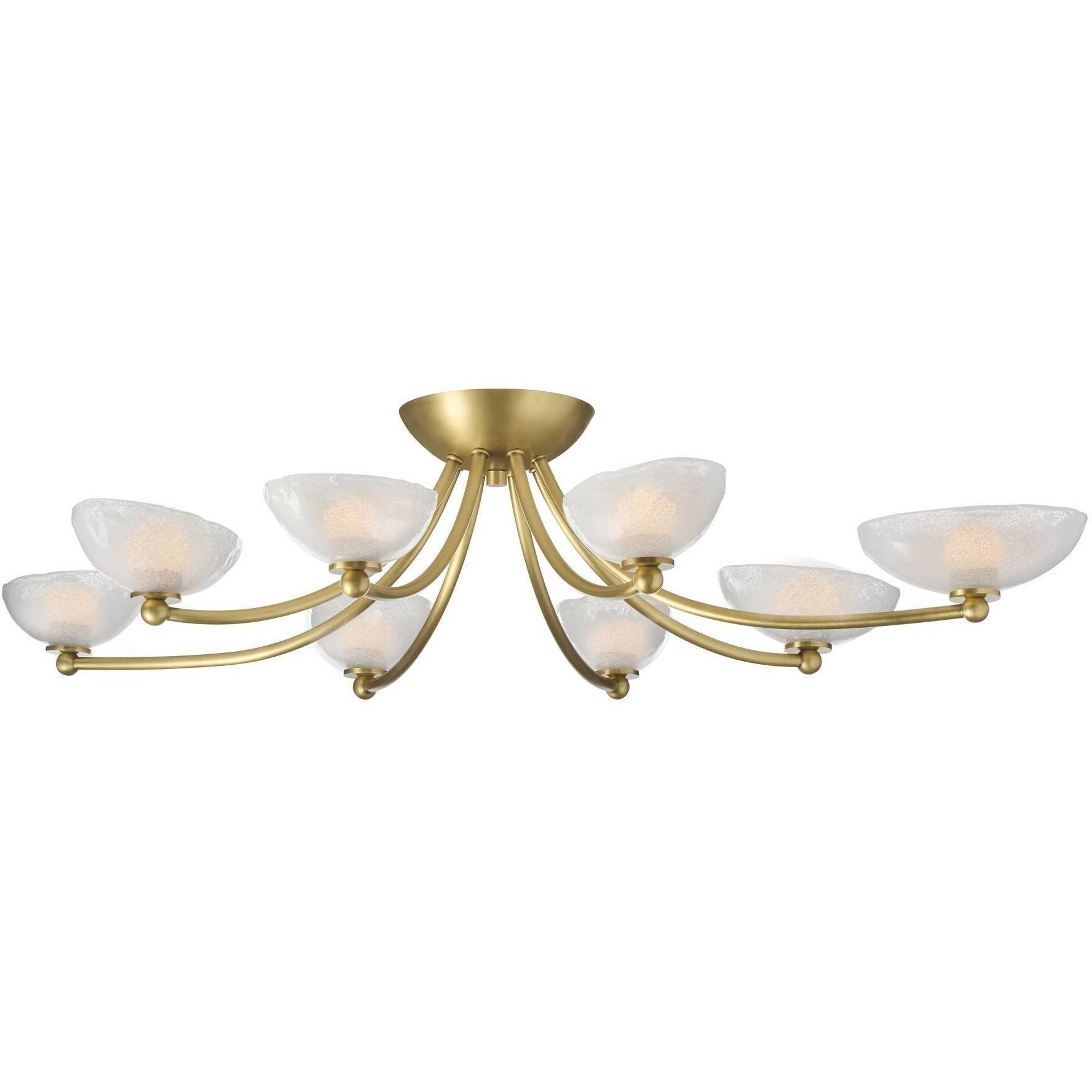 Zamora 8 Light 42 inch Antique Brass Flush Mount Ceiling Light