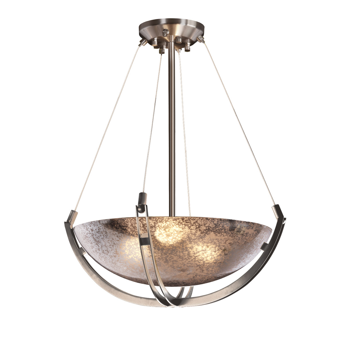 Fusion LED 22 inch Brushed Nickel Pendant Ceiling Light in 3000 Lm LED, Mercury Fusion