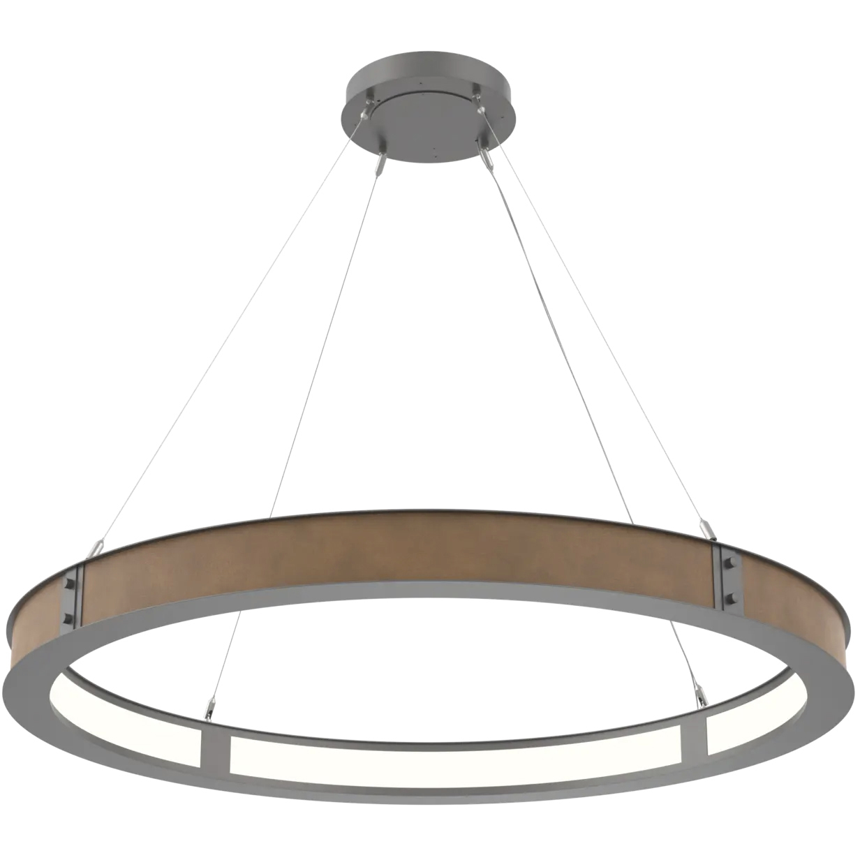 Verona LED 46 inch Graphite with Nutmeg Ring Chandelier Ceiling Light