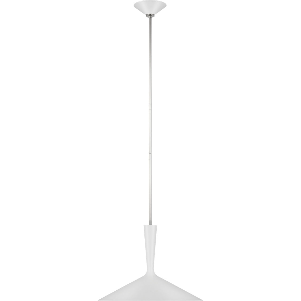 AERIN Rosetta LED 18 inch Matte White and Polished Nickel Pendant Ceiling Light, Large