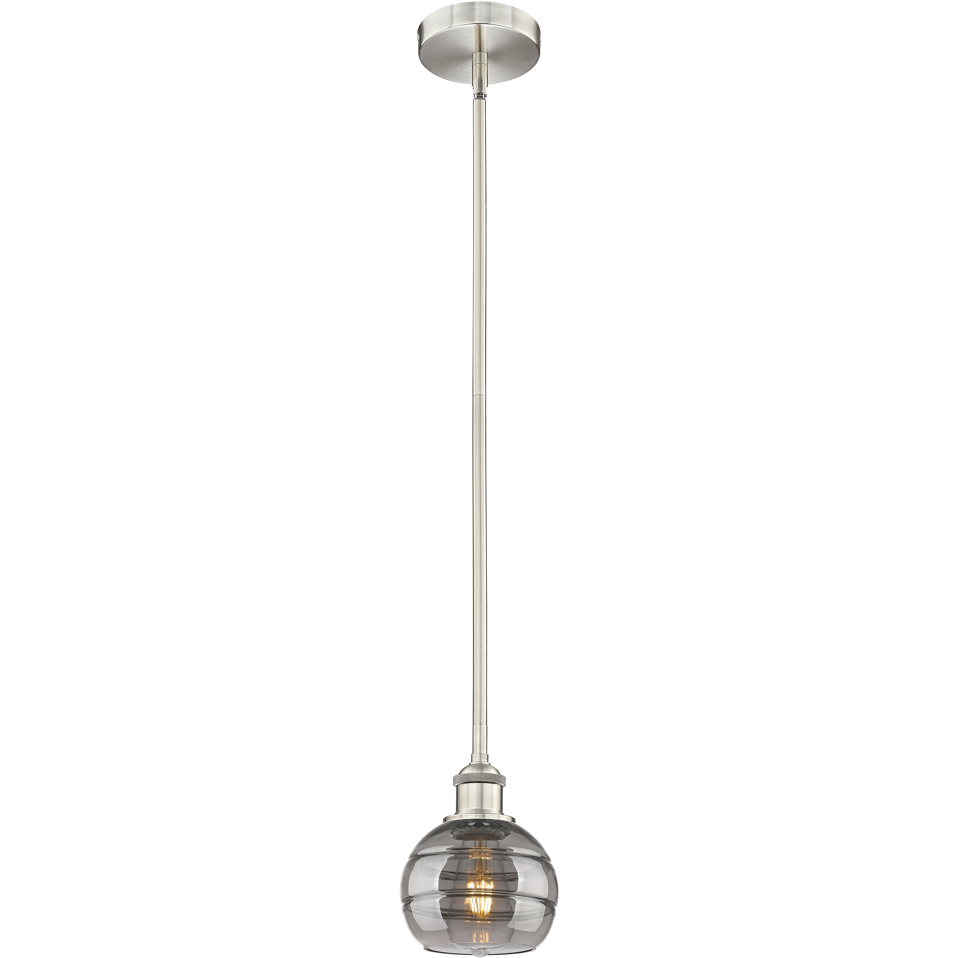 Edison Rochester 1 Light 5.88 inch Brushed Satin Nickel Stem Hung Mini Pendant Ceiling Light