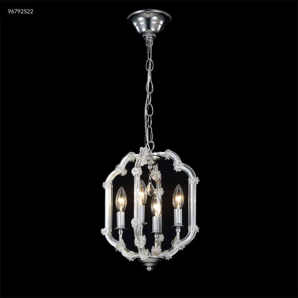Lantern 4 Light 10 inch Silver Chandelier Ceiling Light