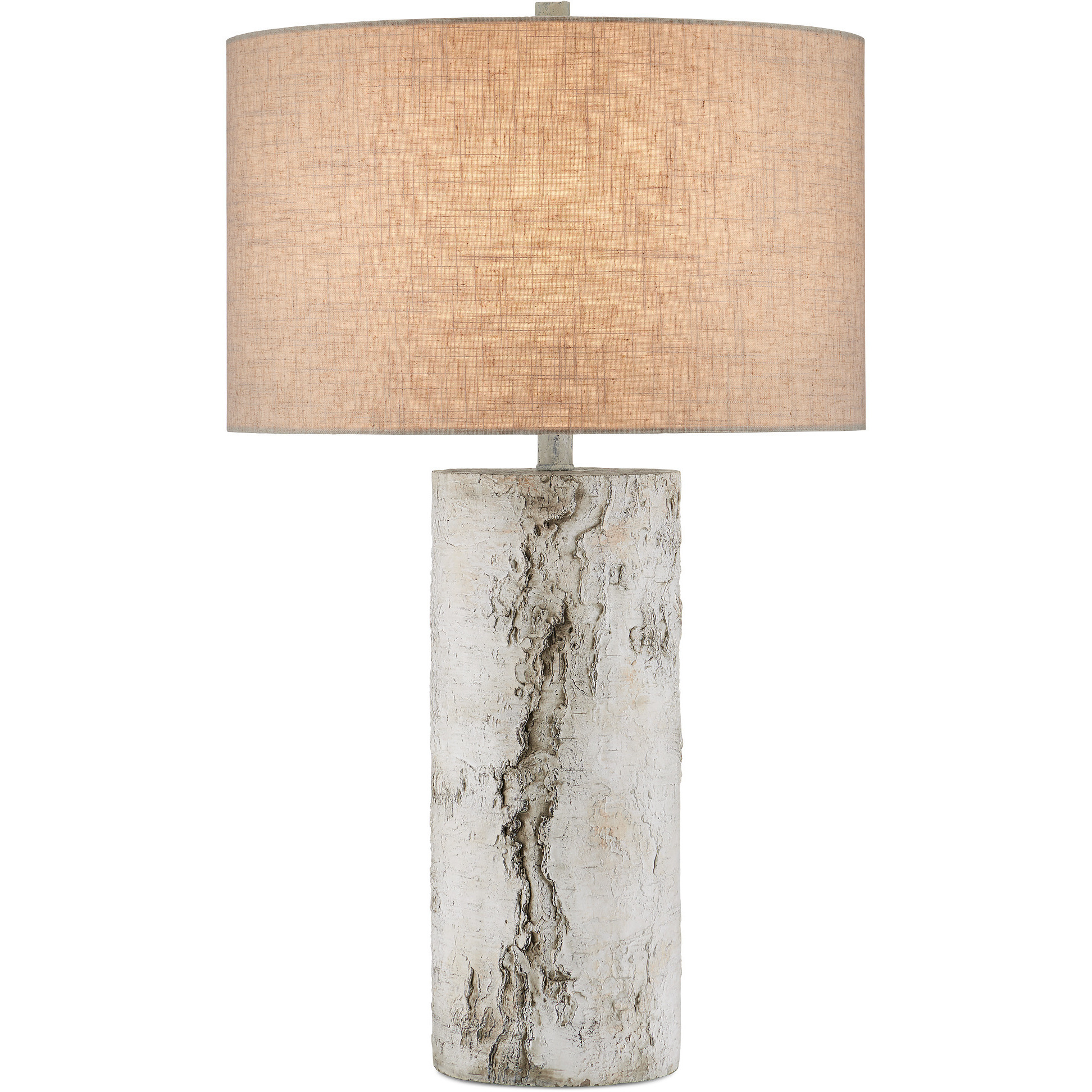 Faux Birch 29.5 inch 150 watt Birch White and Gray Table Lamp Portable Light