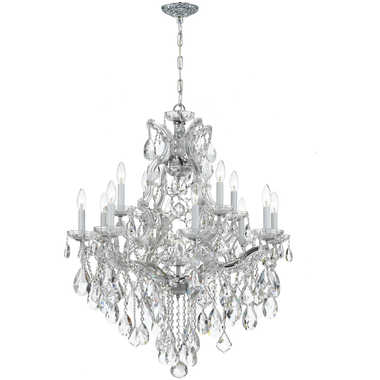 Maria Theresa 13 Light 28 inch Polished Chrome Chandelier Ceiling Light in Clear Hand Cut