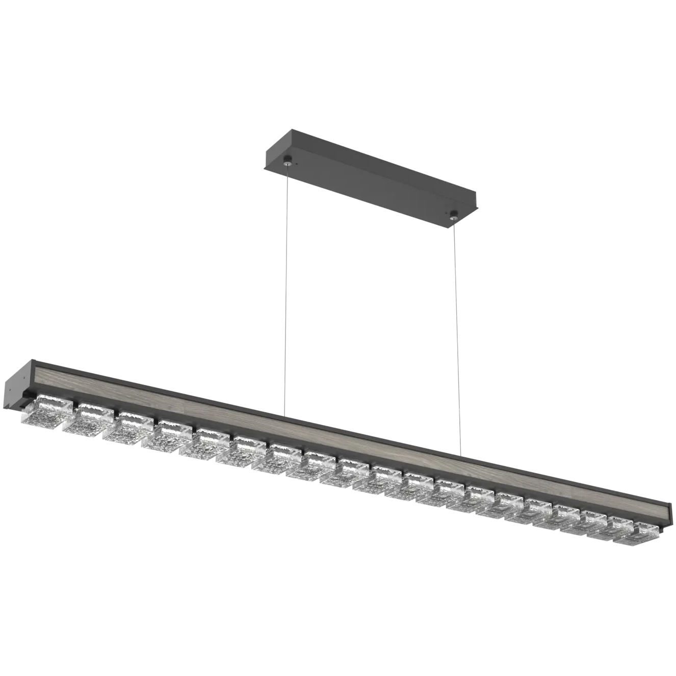 Tessera LED 62.6 inch Matte Black with Ash Linear Chandelier Ceiling Light