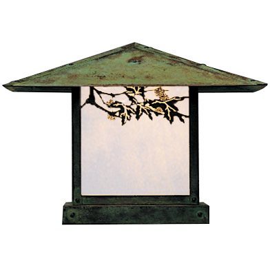 Monterey 1 Light 12.25 inch Rustic Brown Column Mount in Frosted, Cloud Lift Overlay
