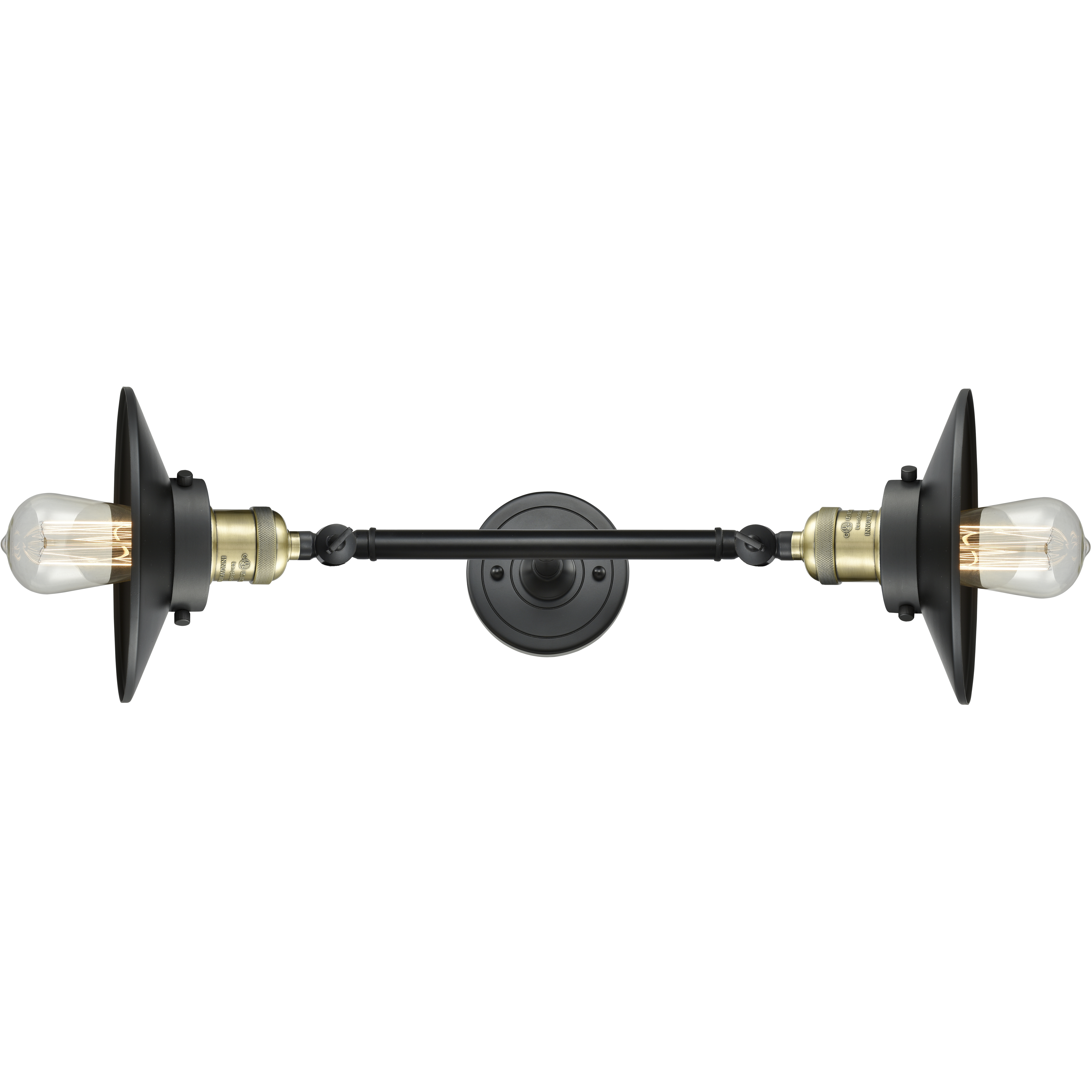 Franklin Restoration Railroad LED 8 inch Black Antique Brass Bath Vanity Light Wall Light in Matte Black, Franklin Restoration