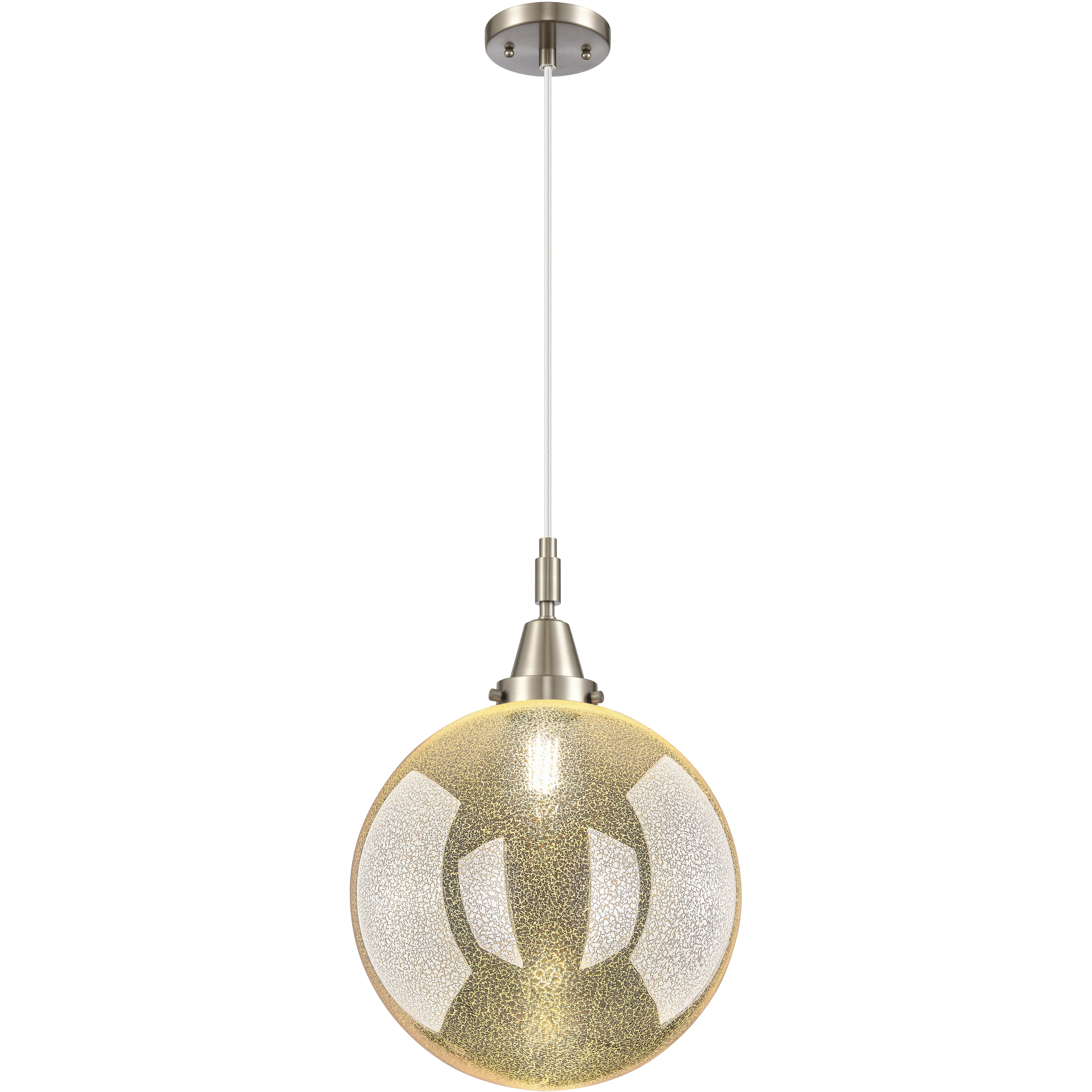 Beacon 1 Light 12 inch Brushed Satin Nickel Mini Pendant Ceiling Light in Mercury Glass