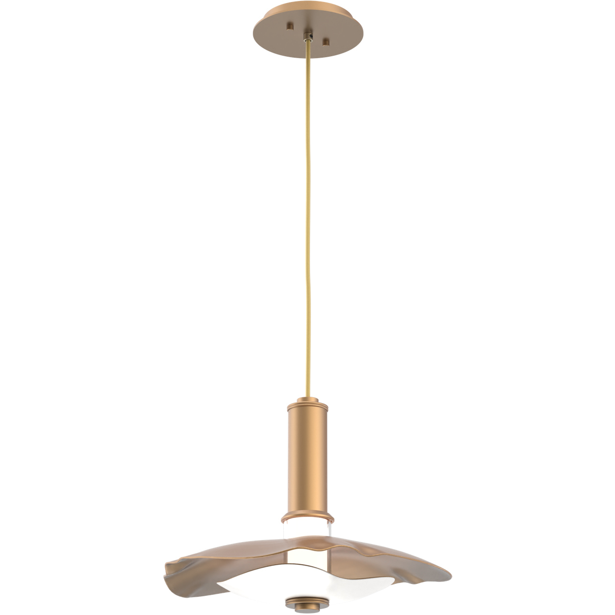 Cumulus LED 10 inch Novel Brass with White Metal Pendant Ceiling Light, Medium