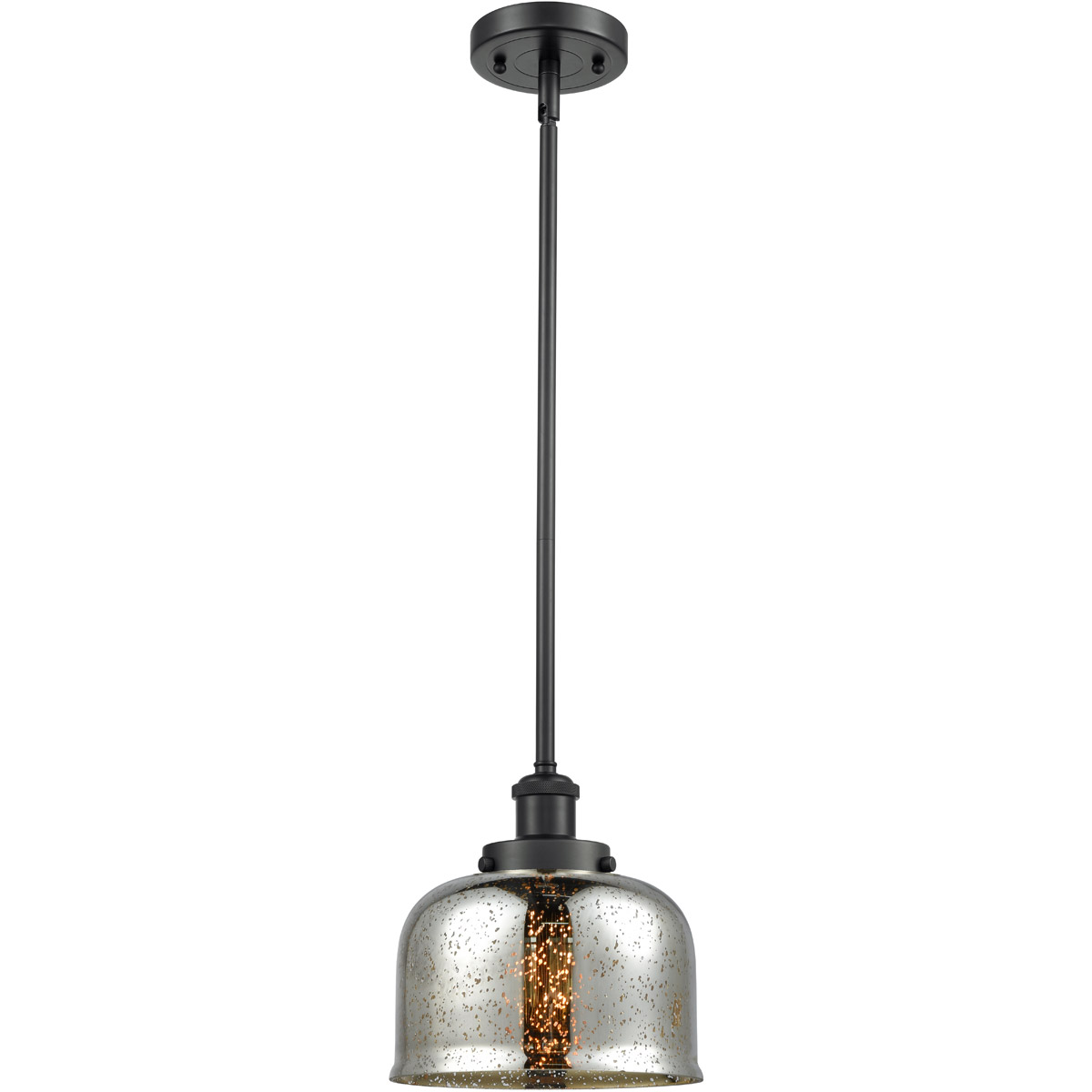 Ballston Bell LED 8 inch Matte Black Mini Pendant Ceiling Light, Large Bell