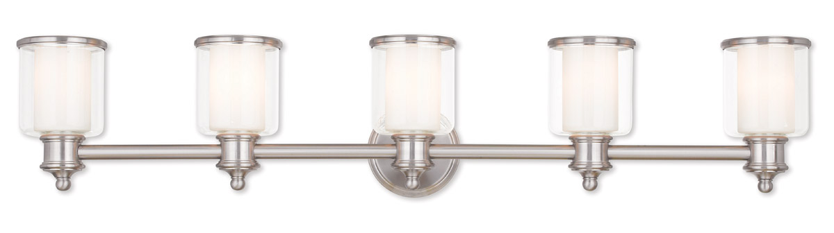 Middlebush 5 Light 46 inch Brushed Nickel Bath Vanity Wall Light