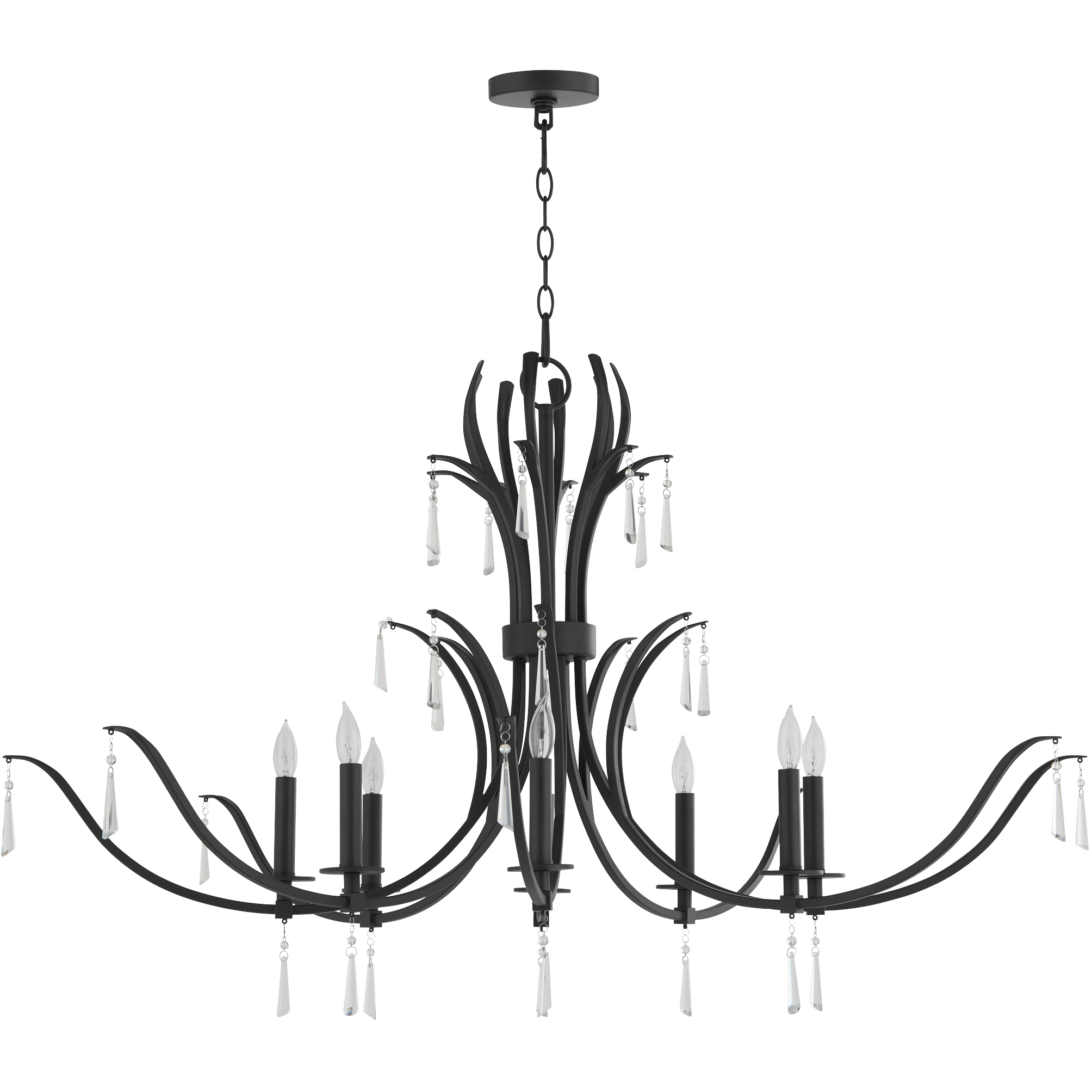 Majesty 8 Light 45 inch Matte Black Chandelier Ceiling Light