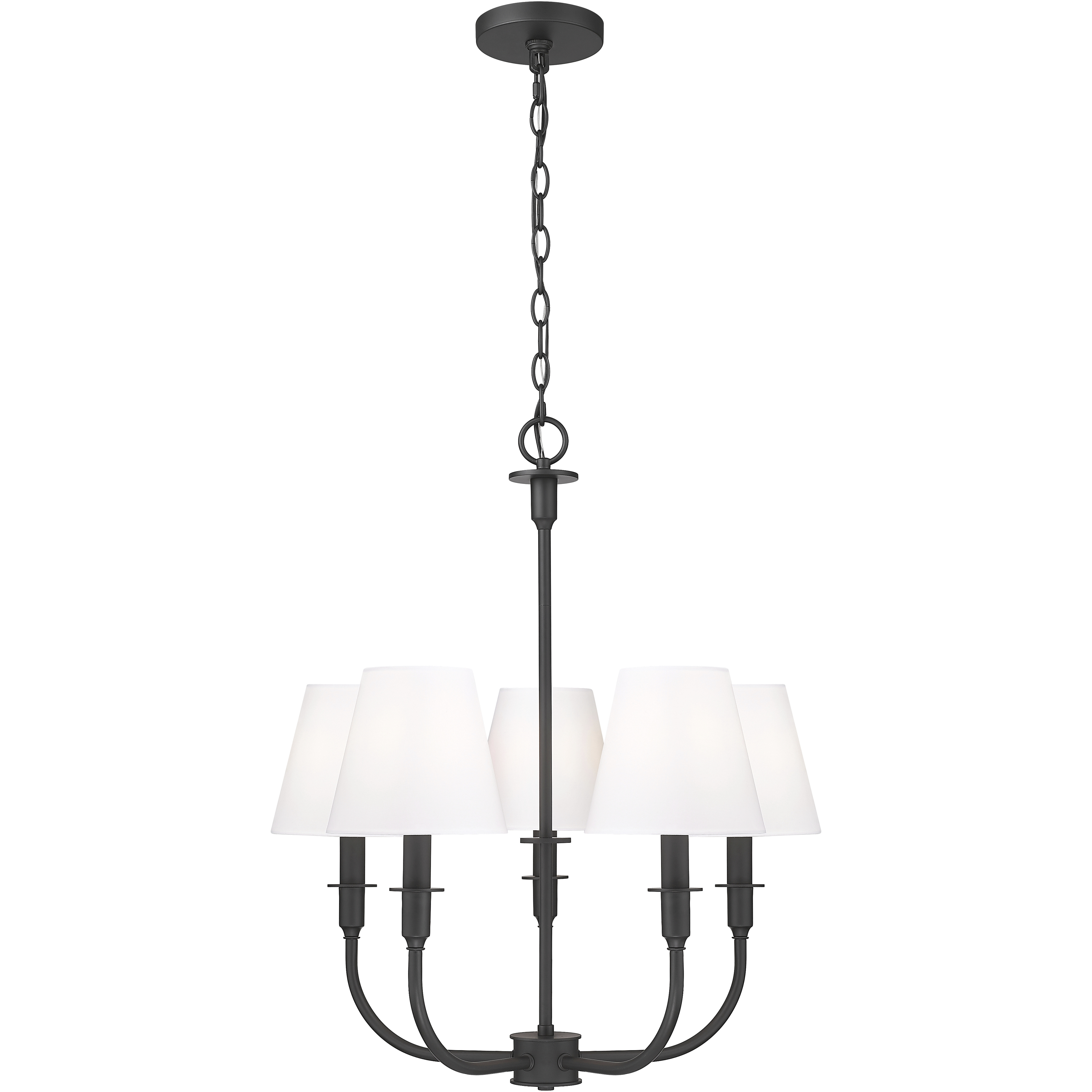 Tova 5 Light 22.5 inch Matte Black Chandelier Ceiling Light