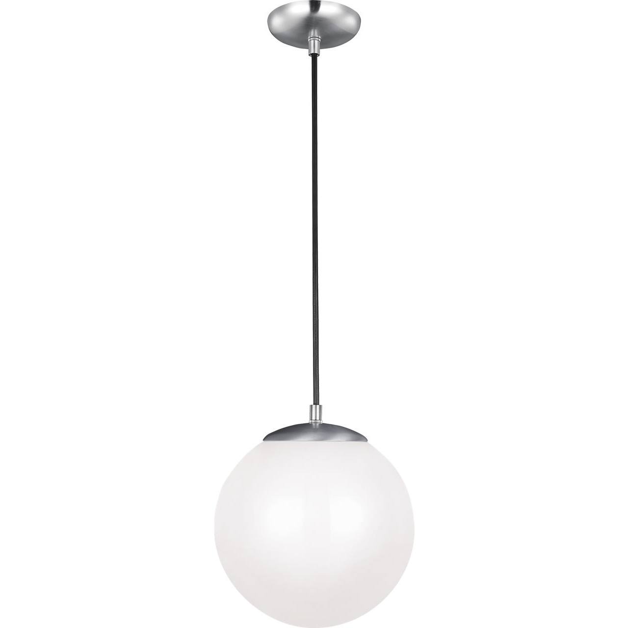 Leo - Hanging Globe LED 10 inch Satin Aluminum Pendant Ceiling Light