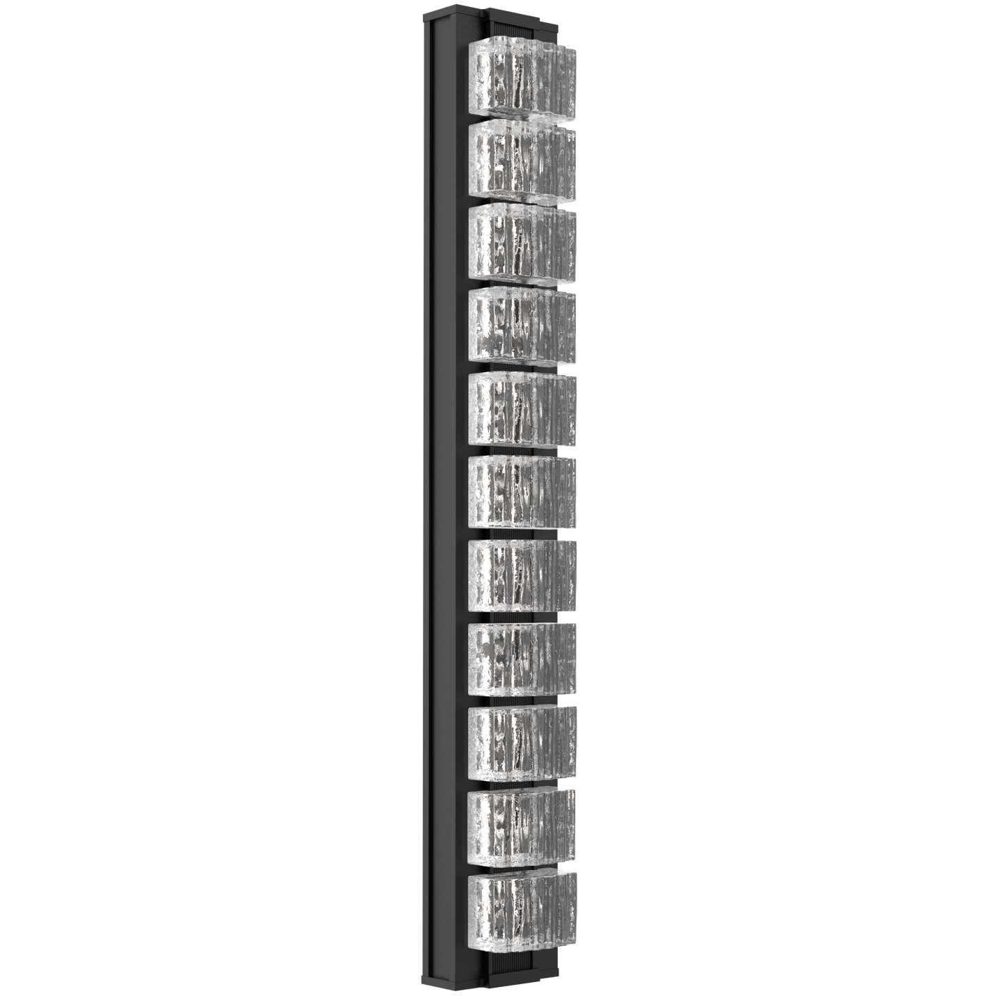 Tessera LED 38 inch Textured Black Outdoor Sconce in 2700K LED, Wave Cast, Large