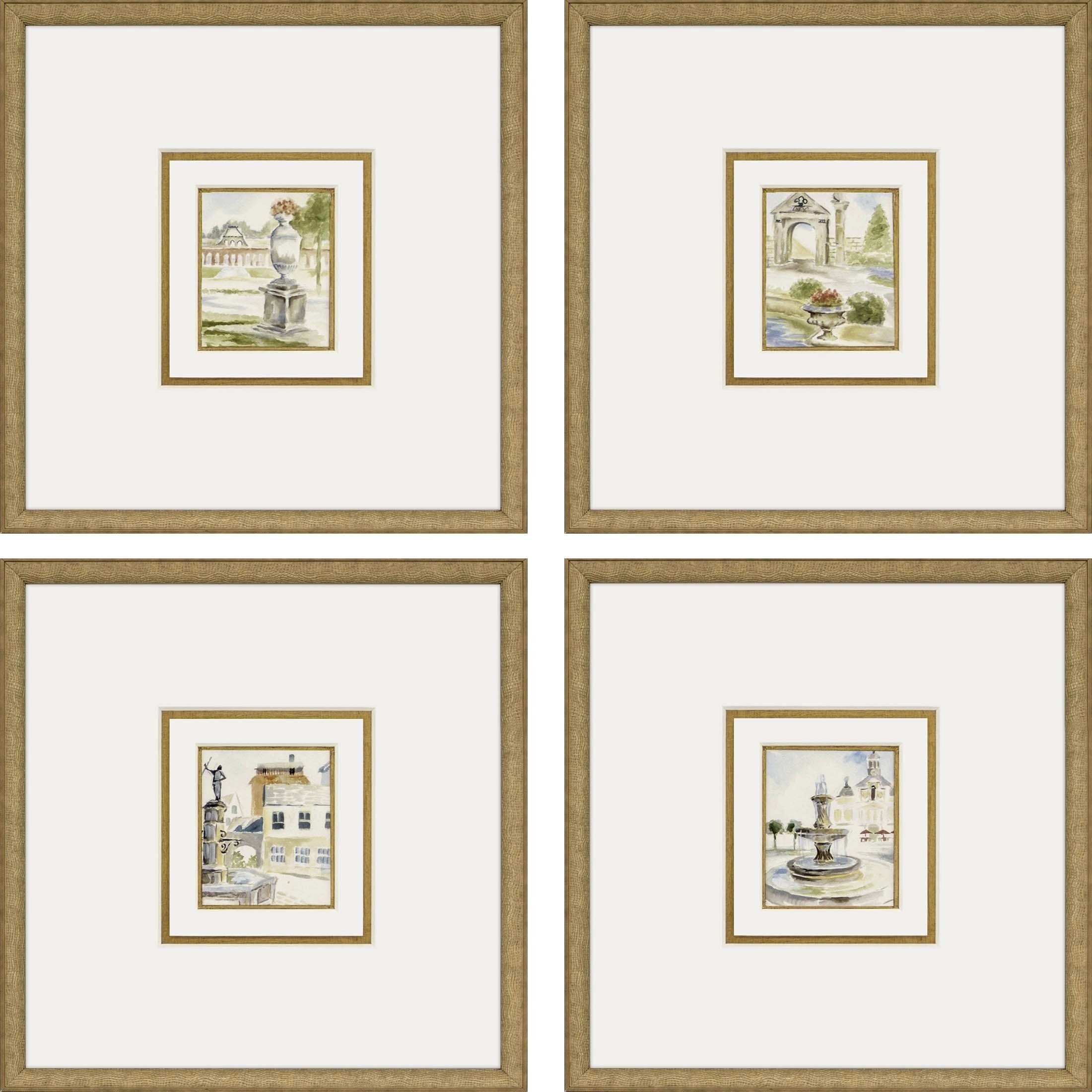 Fountains Multi and Green and Beige and Blue Framed Art, The Studio