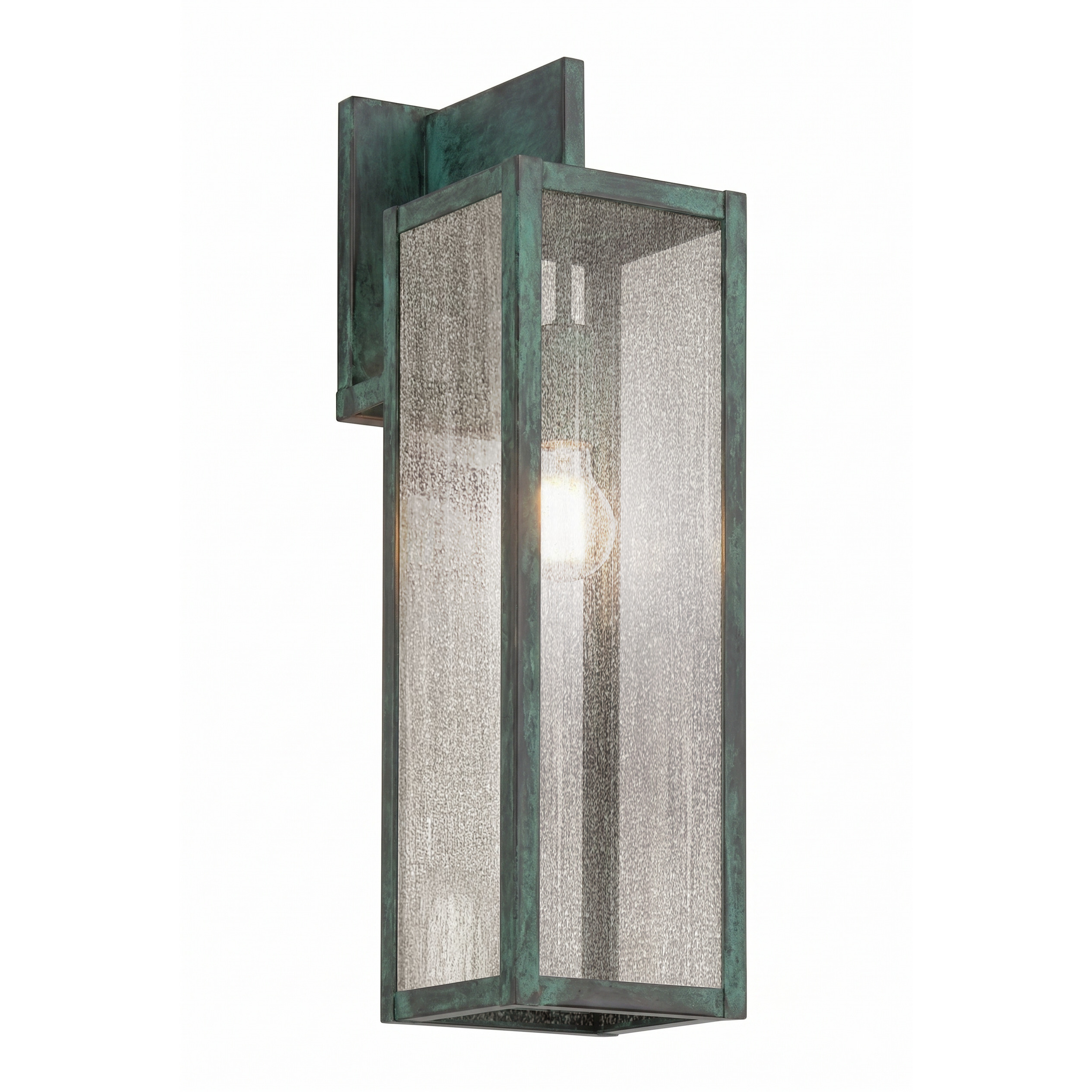 Westbrook 1 Light 20.25 inch Verde Green Outdoor Sconce in Seedy Glass, Brass Traditions by Innovations Lighting